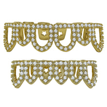 925 STERLING SILVER TOP AND BOTTOM CZ GRILLZ IN GOLD COLOR-  929902