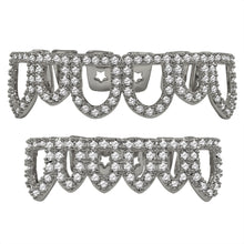 925 STERLING SILVER TOP AND BOTTOM CZ GRILLZ IN Silver COLOR-  929921