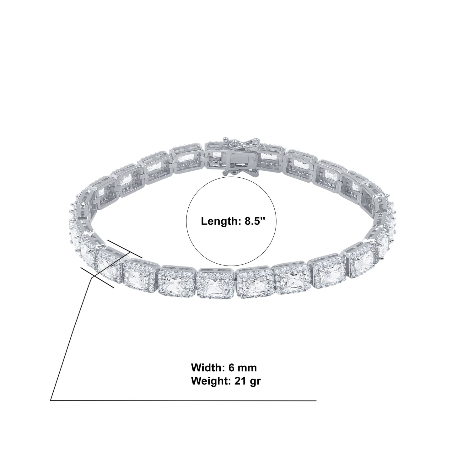 SHOWY 6MM SQUARE TENNIS BRACELET I 962221