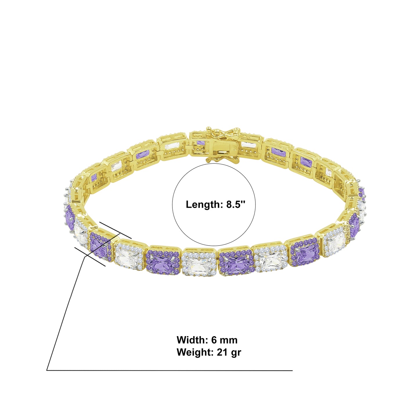 SHOWY 6MM SQUARE TENNIS BRACELET I 9622219