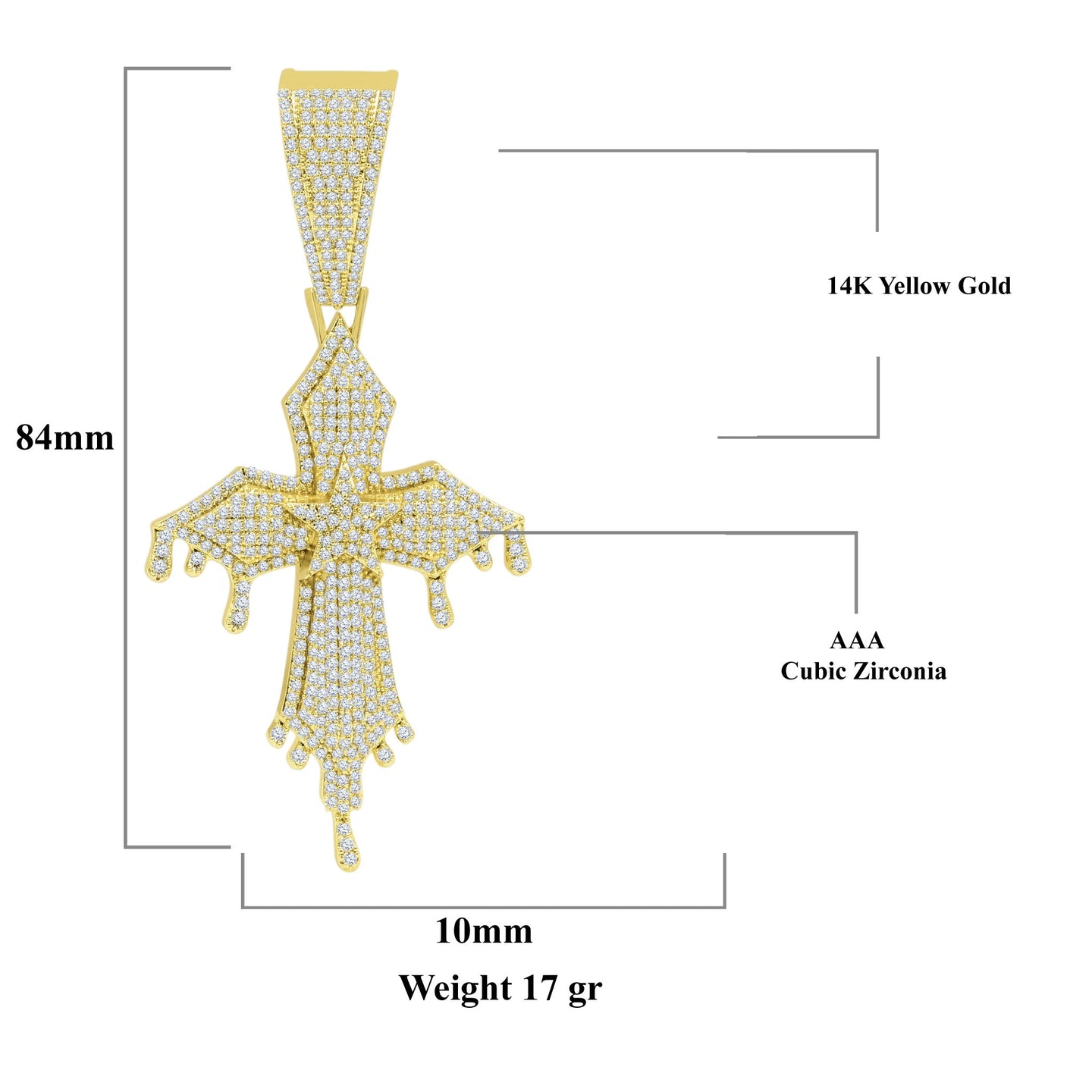 LUCENT DRIP CROSS PENDANT | 962422