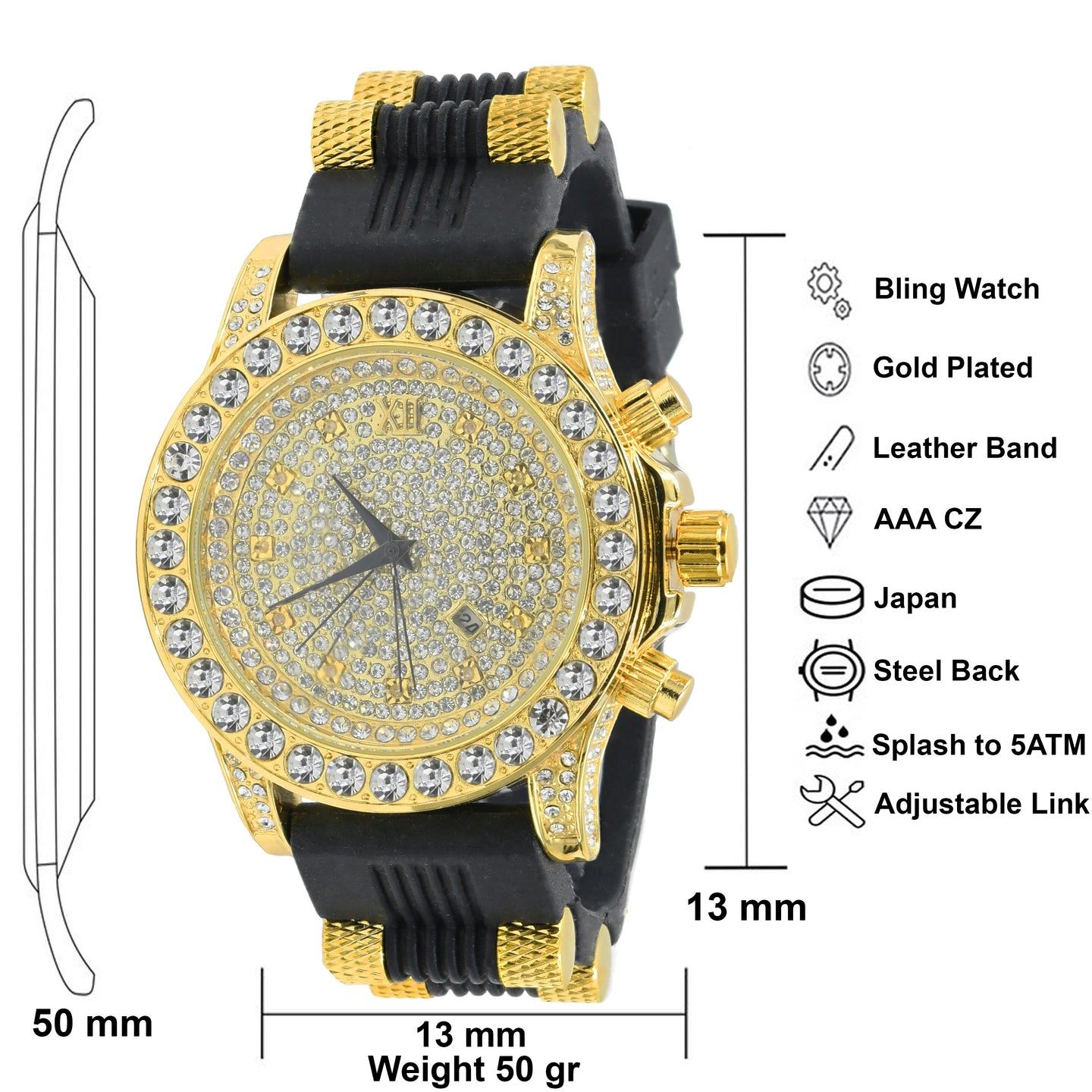 ICEMASTER-BLING-LEATHER BAND-562612