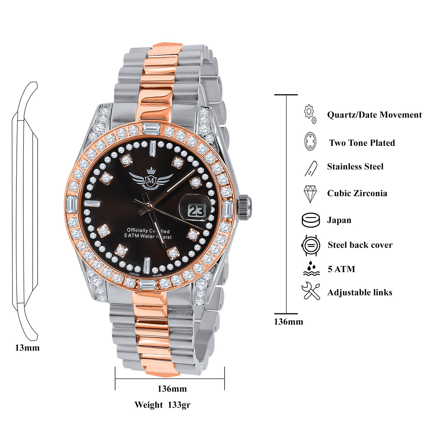 MAJESTY STEEL CZ WATCH | 5303649