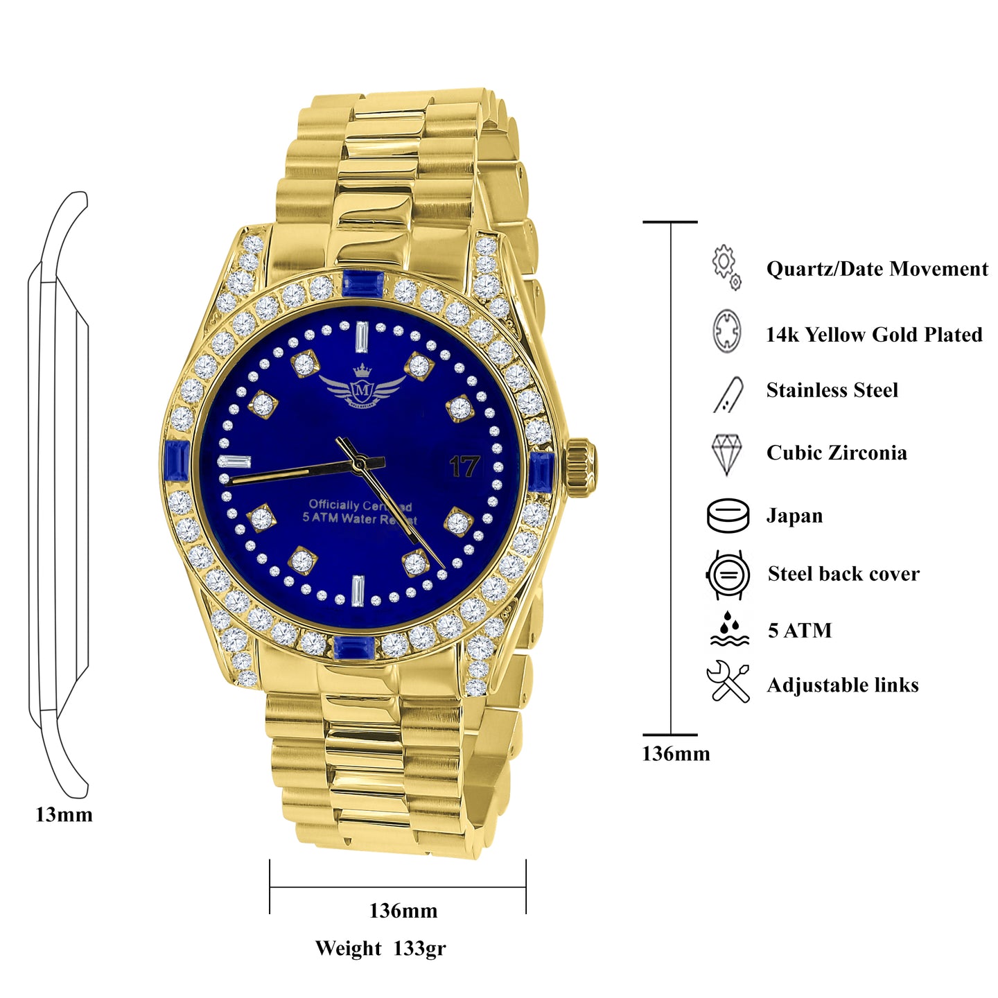 MAJESTY Steel CZ Watch | 5303613