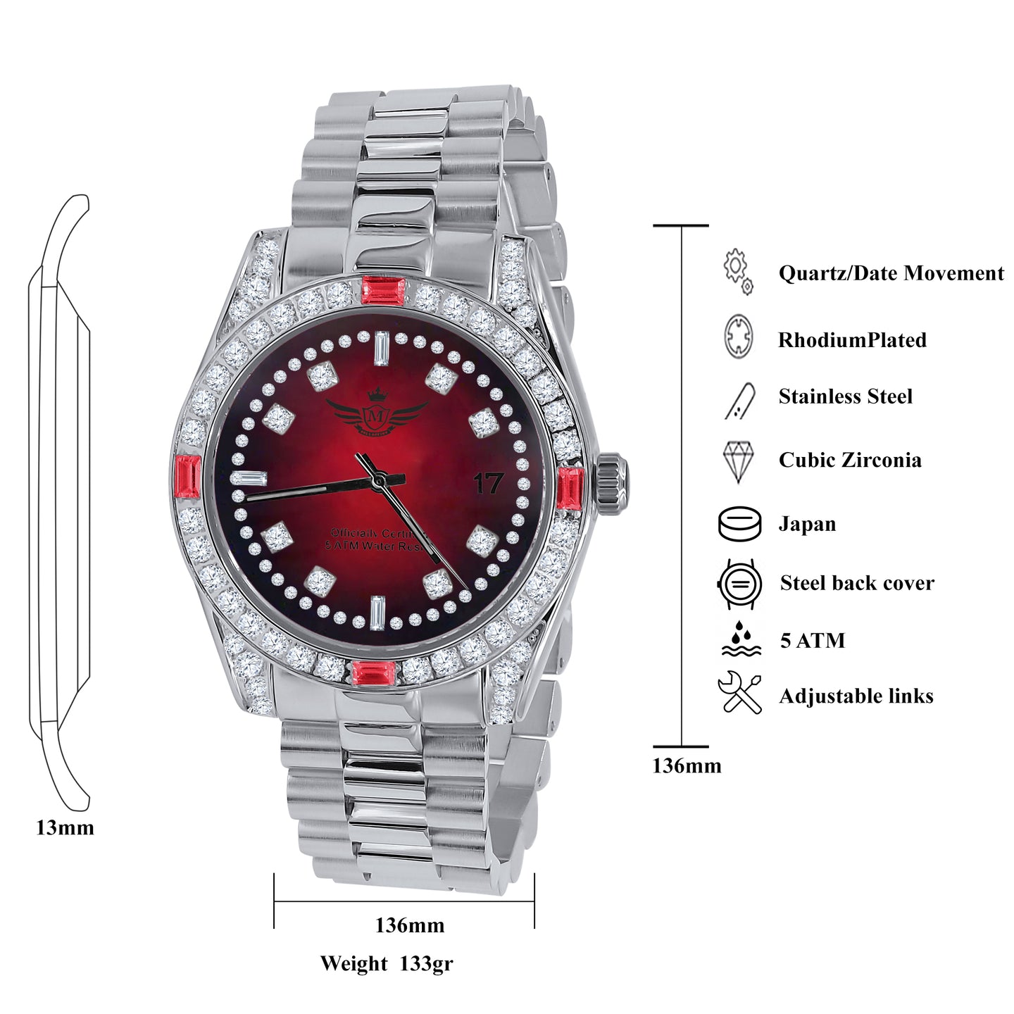 MAJESTY Steel CZ Watch | 5303659