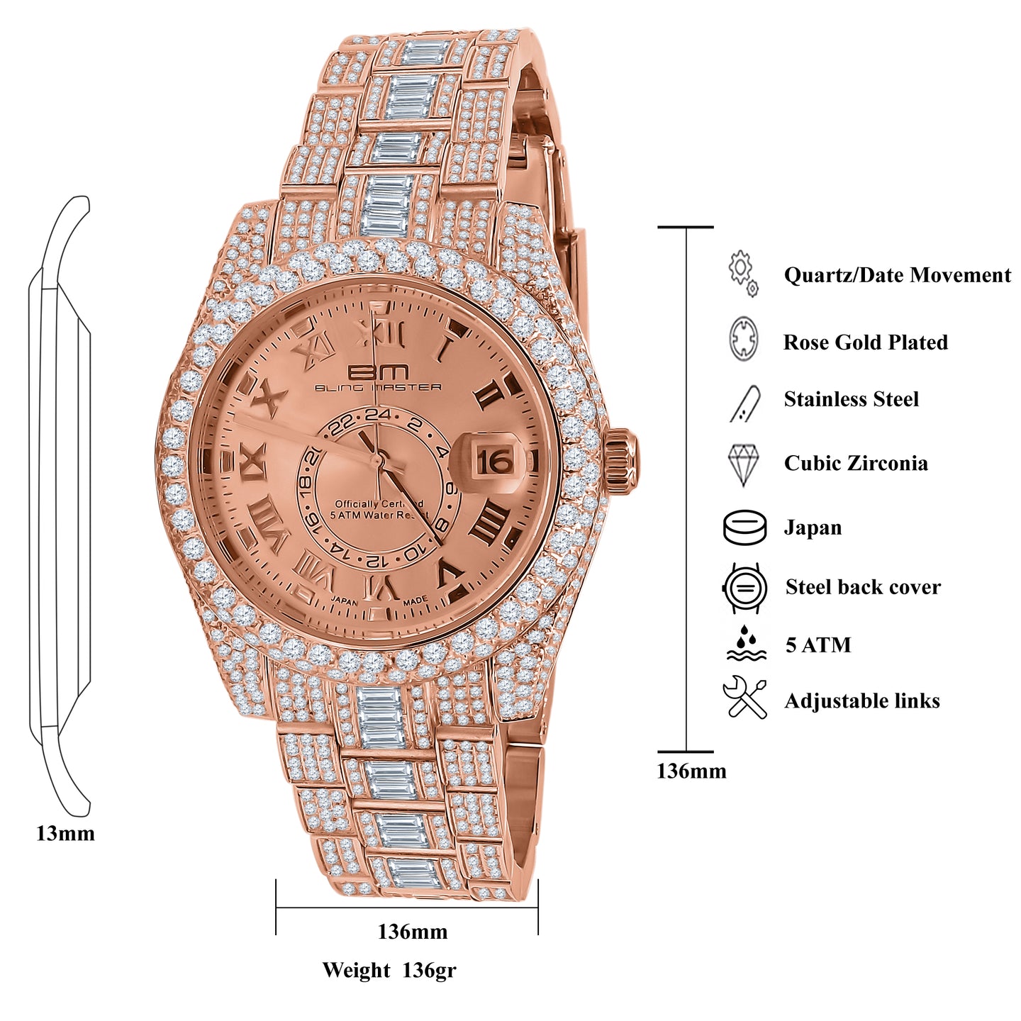 KNIGHT  Steel CZ Watch | 530375