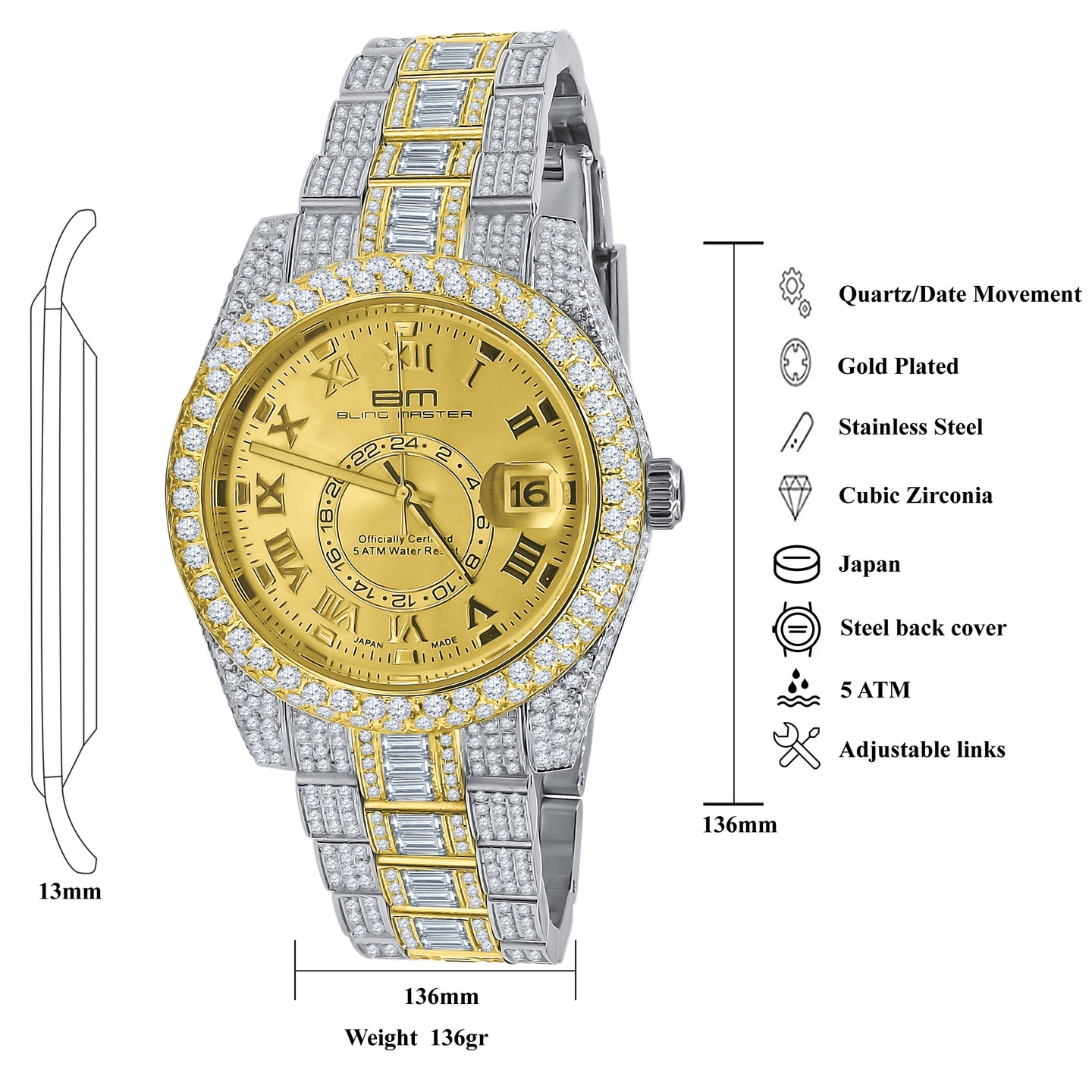 KNIGHT Steel CZ Watch | 5303742