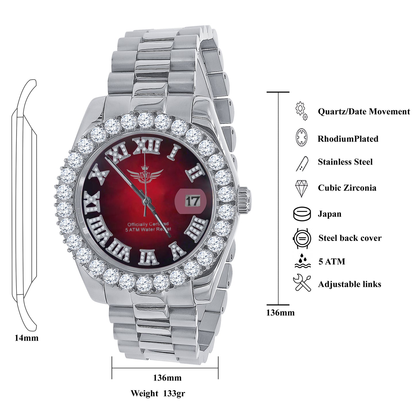 OVERLORD STEEL CZ WATCH | 5303559