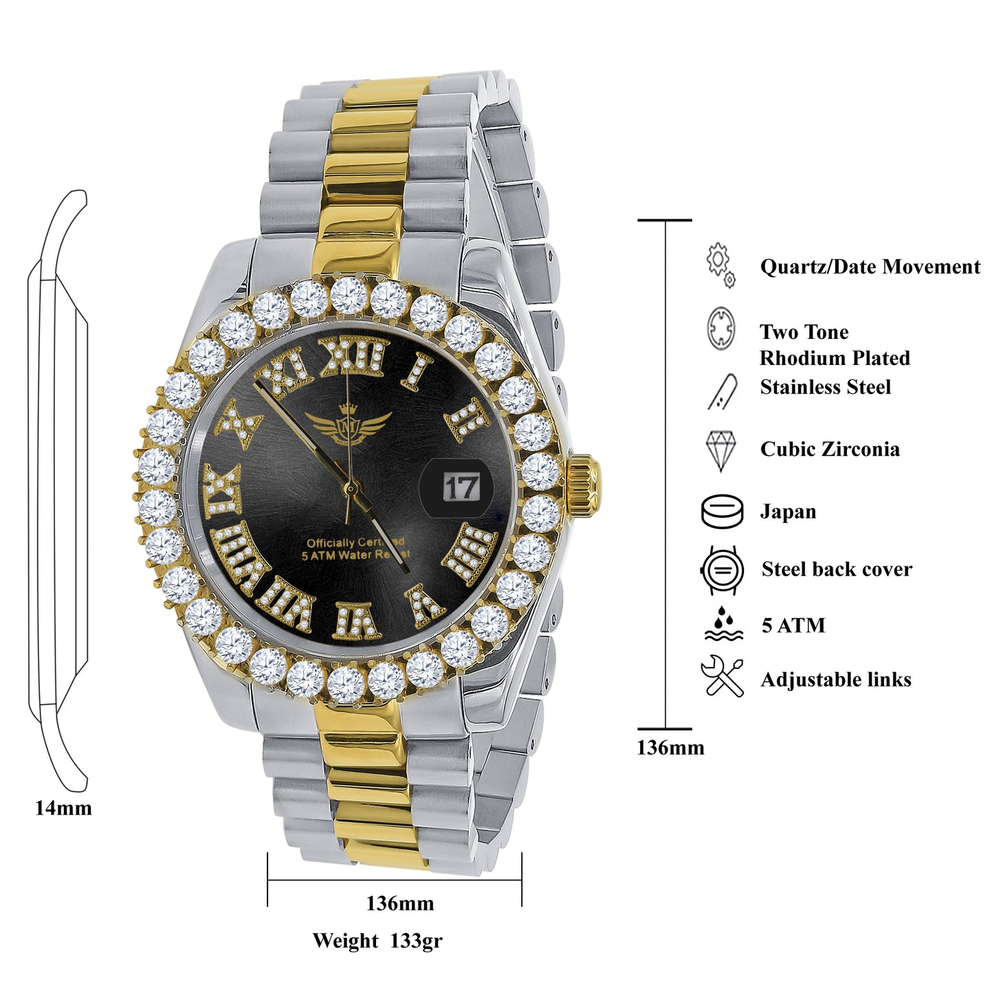 OVERLORD STEEL CZ WATCH | 5303541