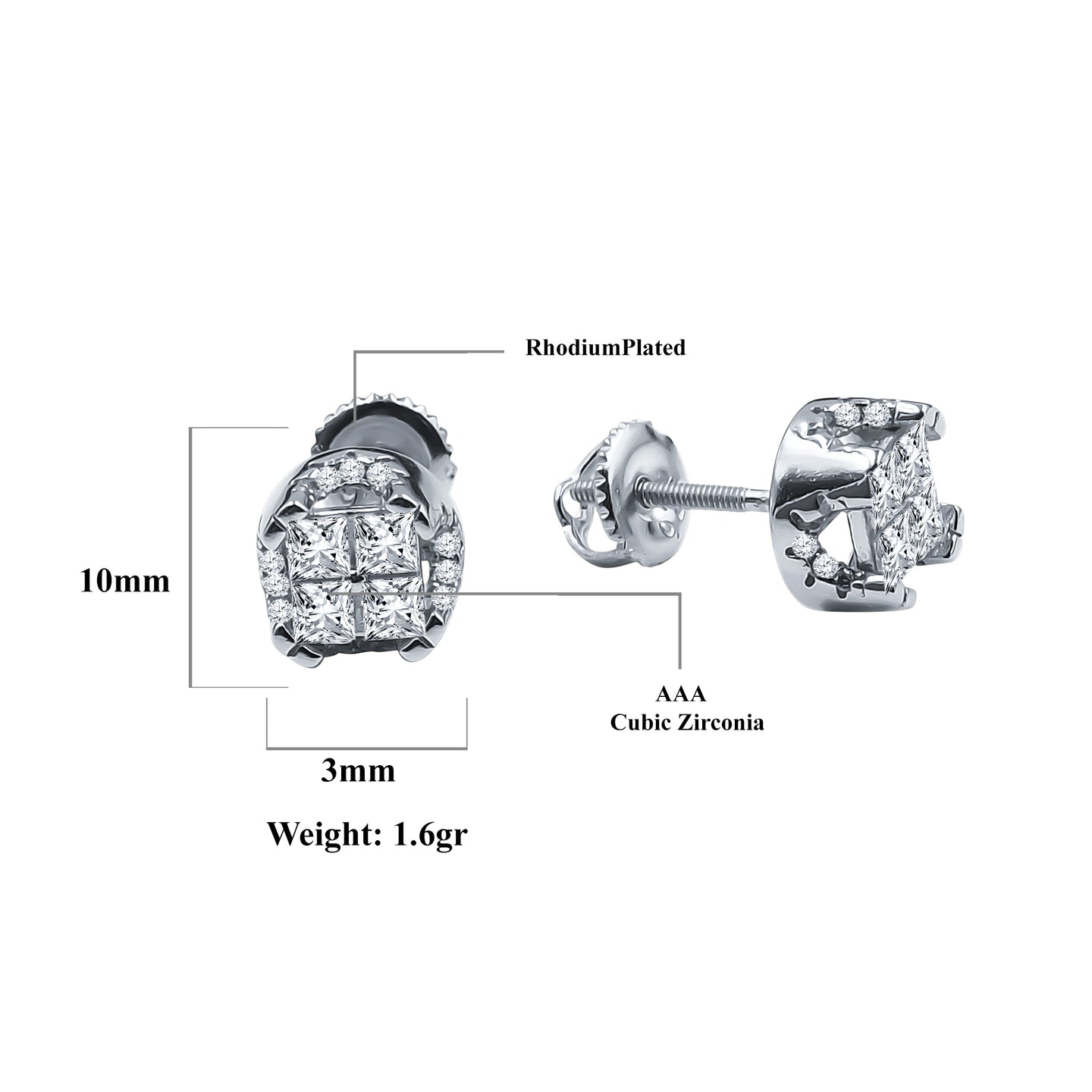 DIAMANTE SCREW BACK EARRINGS | 9212831