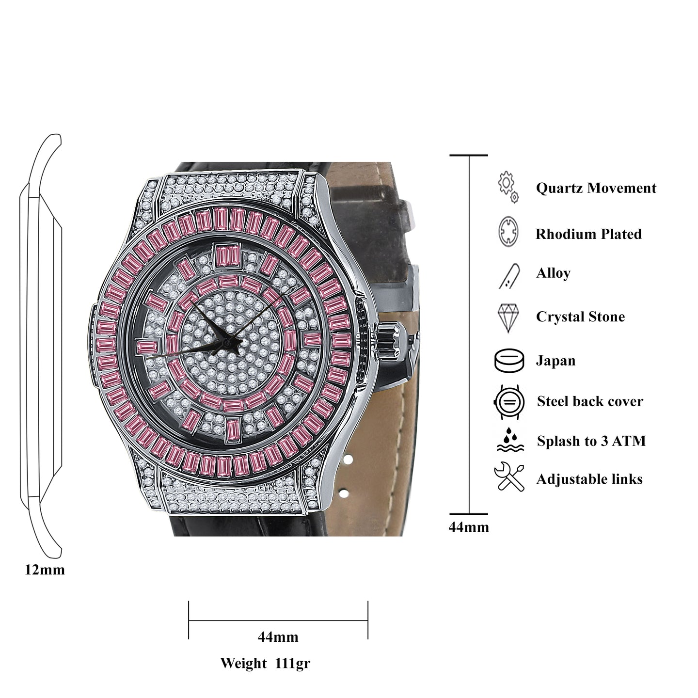 Conspicious Bling Leather Watch | 51103636