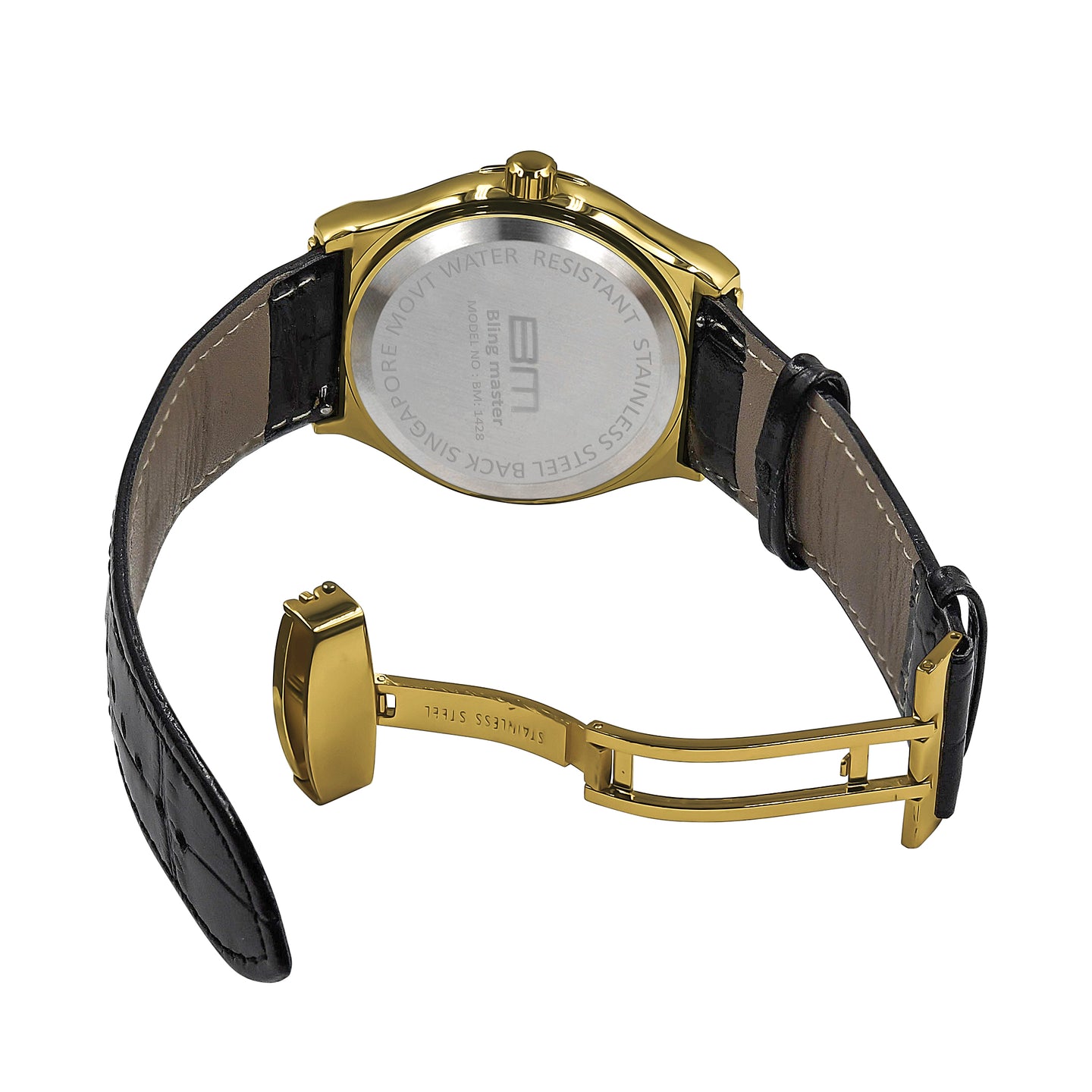 Conspicious Bling Leather Watch | 51103646