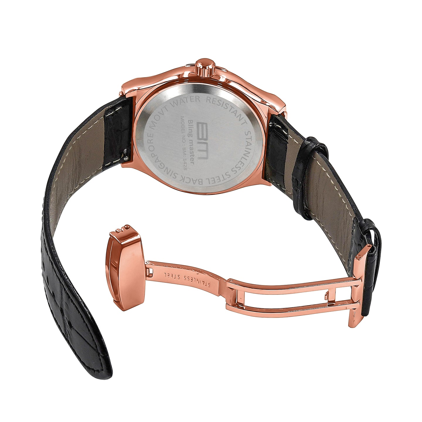 Conspicious Bling Leather Watch | 51103633