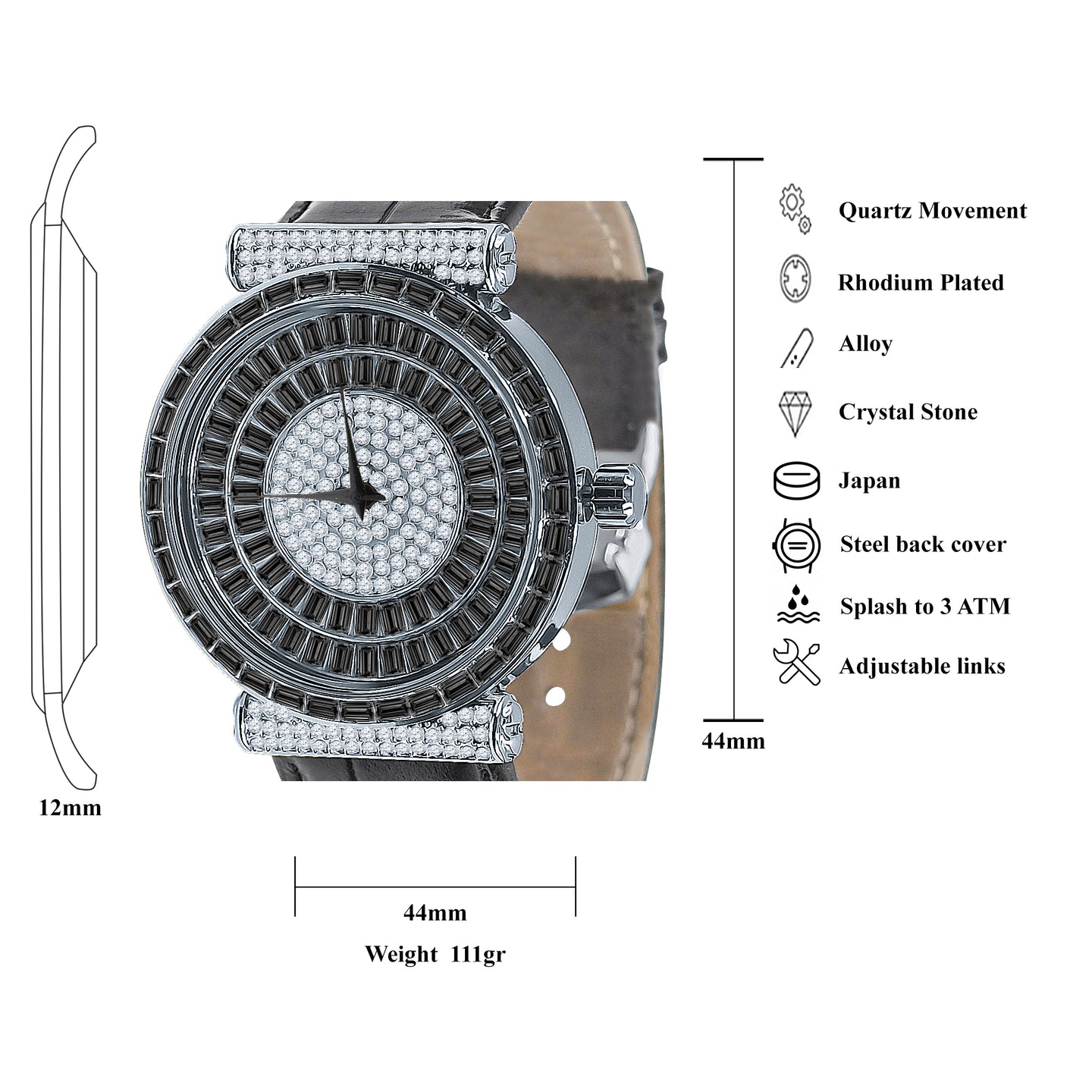 Plaltial Bling Leather Watch | 5110357