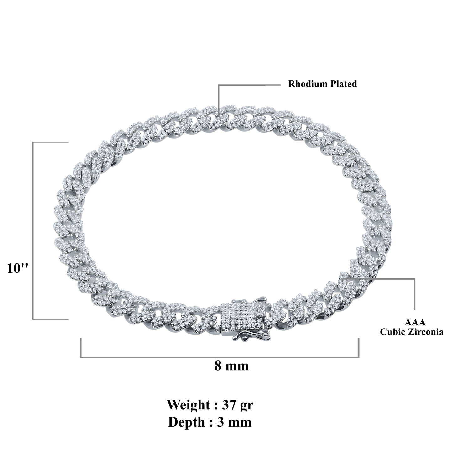 GLINT 8MM CUBAN ANKLET I 962771