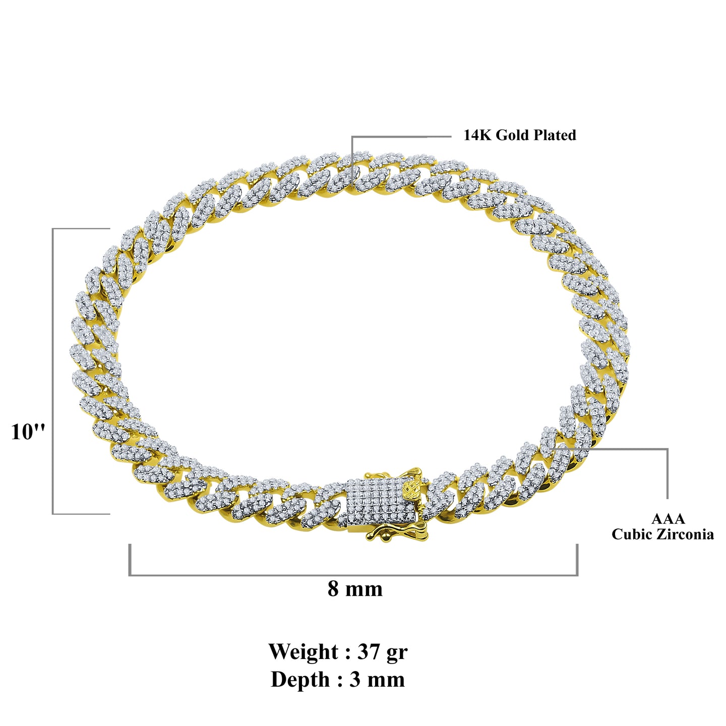 GLINT 8MM CUBAN ANKLET I 962772