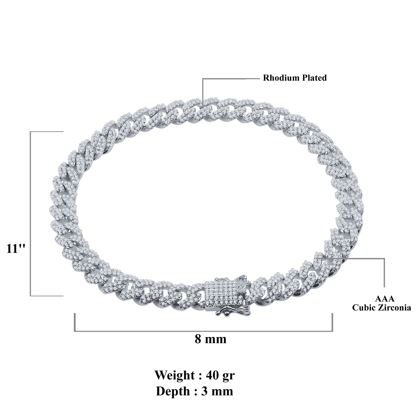 GLINT 8MM CUBAN ANKLET I 962771