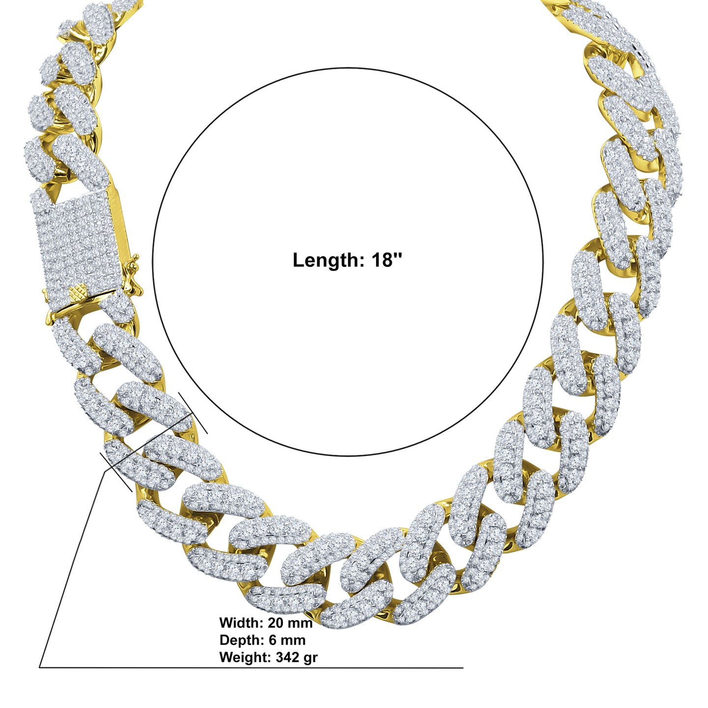 REBOUND BRASS 20MM CZ CUBAN CHAIN | 962742