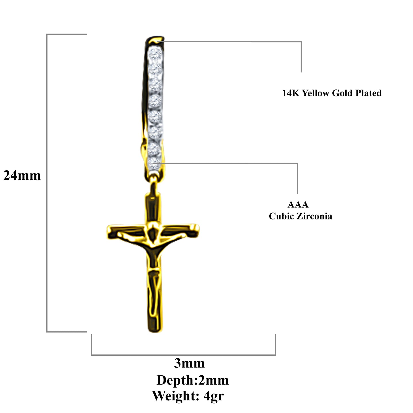 CRUCIFIXUS SILVER EARRINGS | 9214502