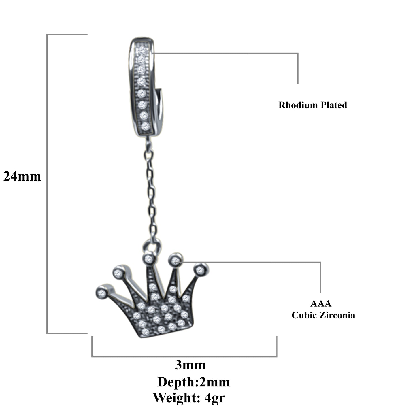 DIADEM SILVER EARRINGS | 9214041