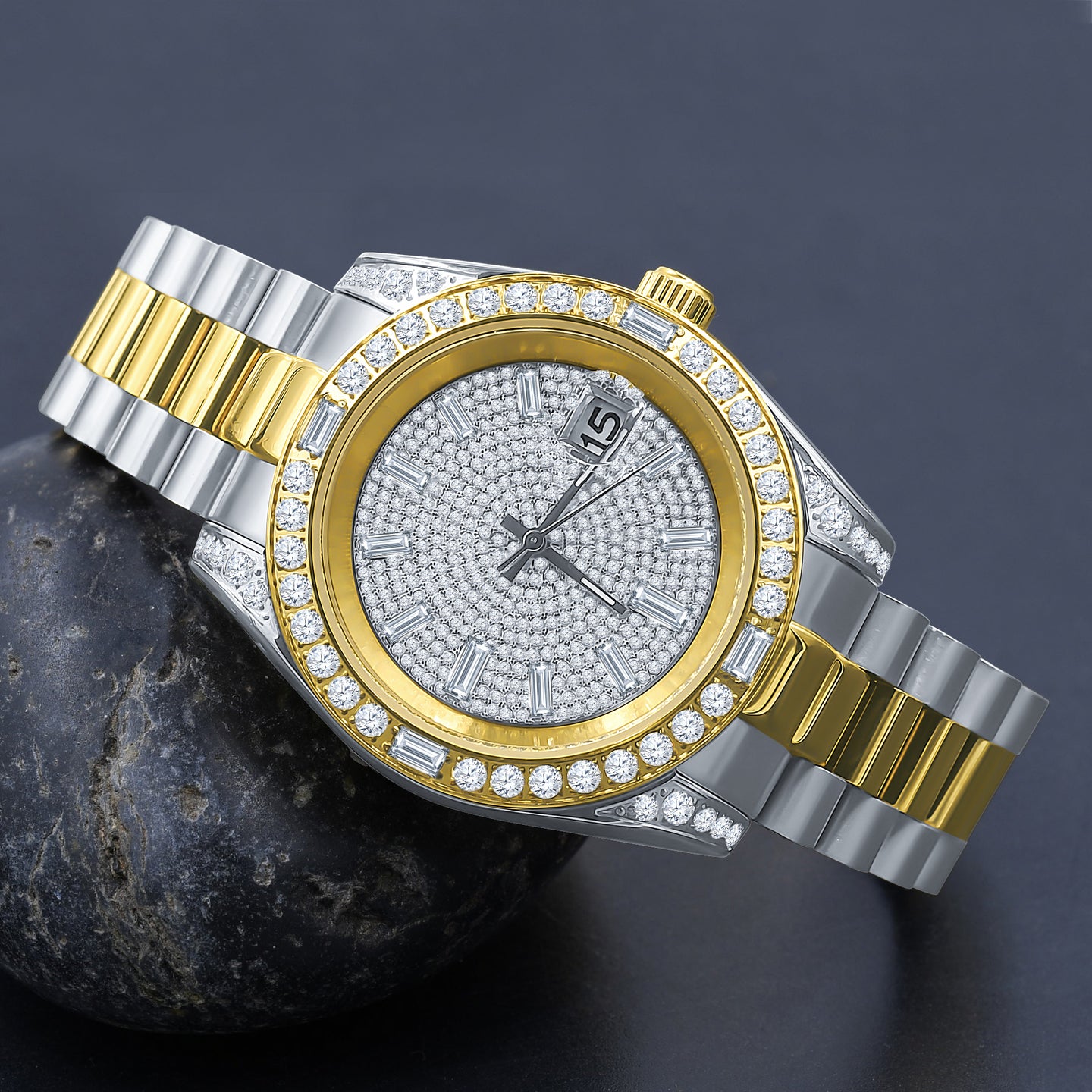 MAJESTY STEEL CZ HIP HOP WATCH  | 5304817