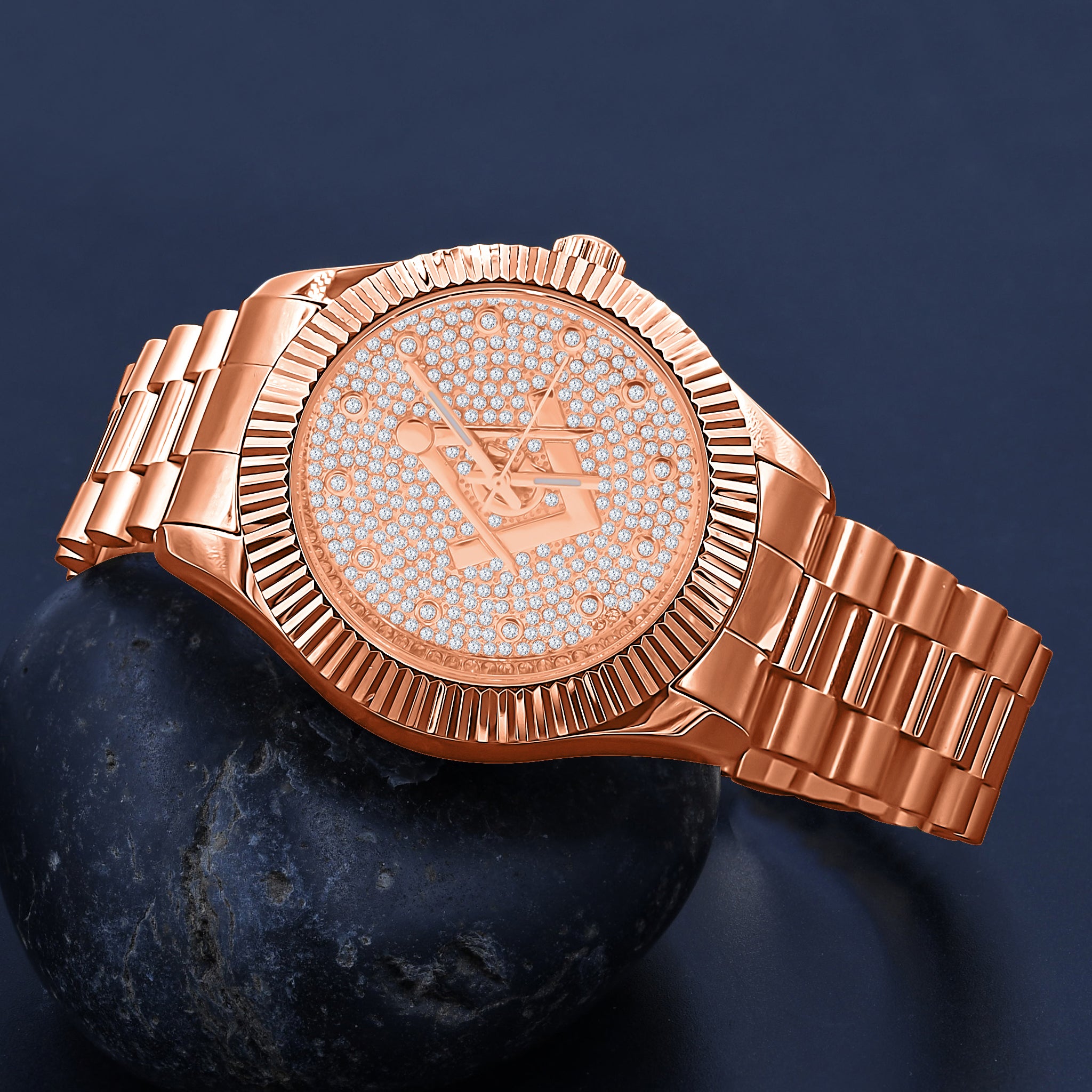 ARIES MASONIC ICED OUT HIP HOP METAL WATCH | 562995
