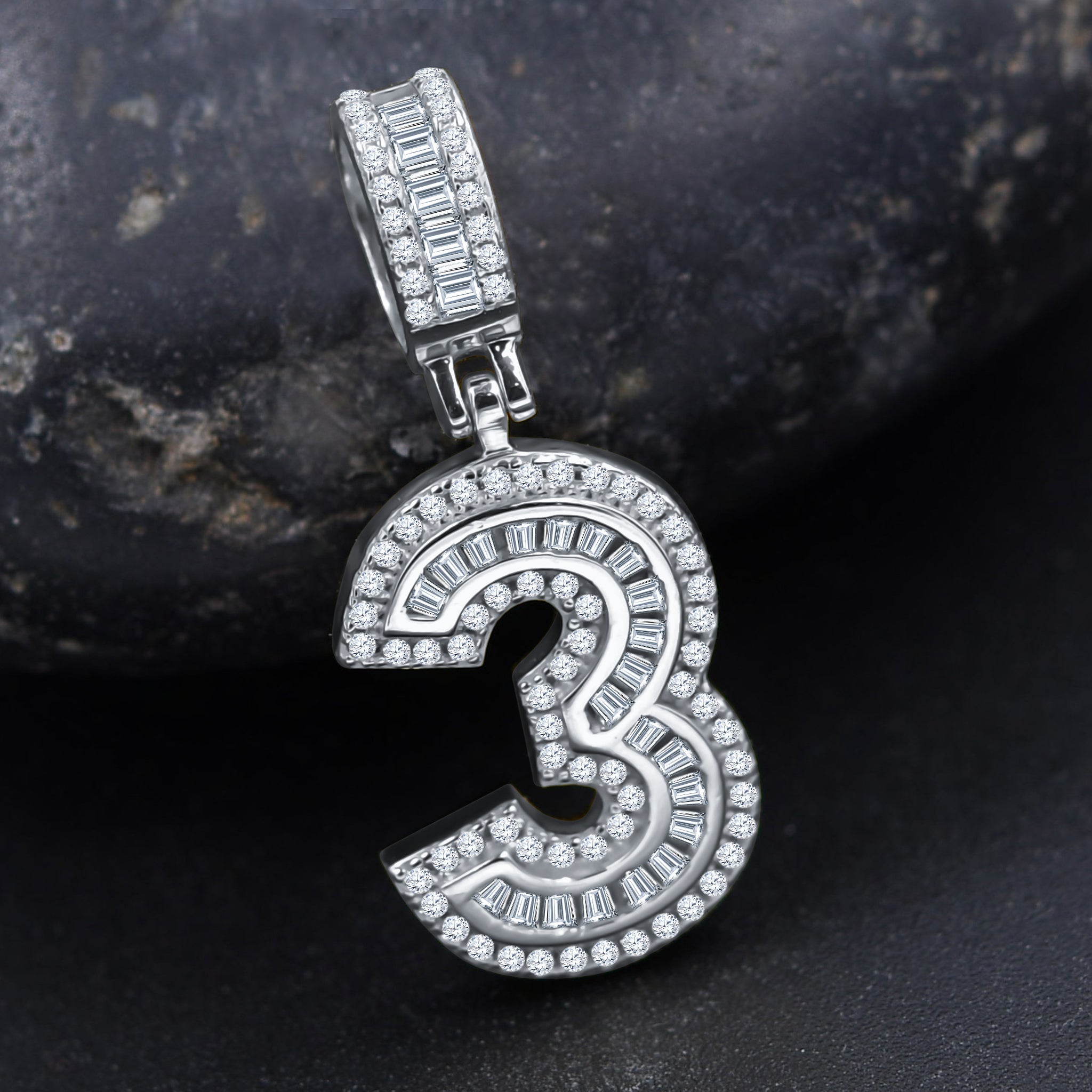CIPHER STERLING SILVER (NUMERIC) PENDANT WITH CZ I 9218381