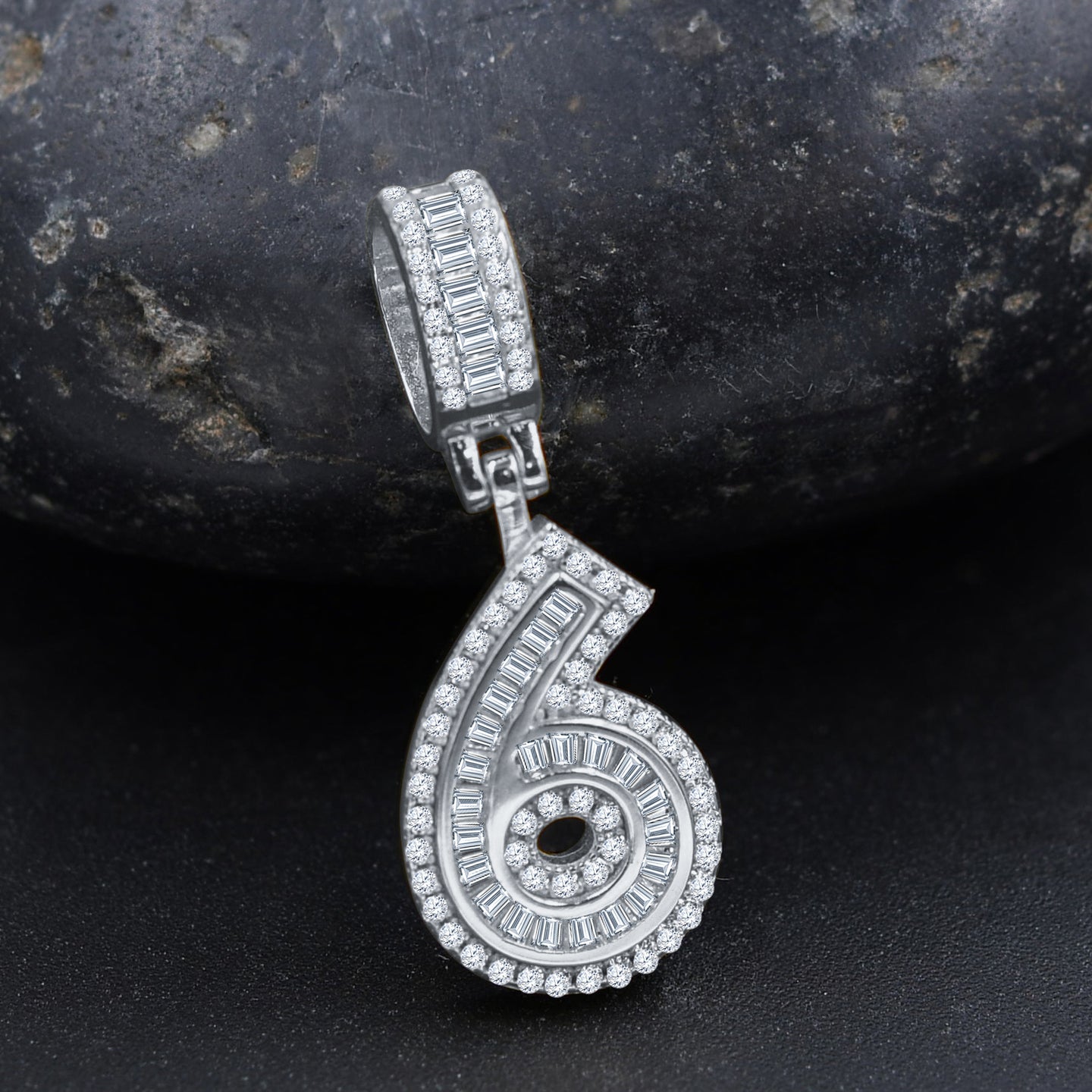 CIPHER STERLING SILVER (NUMERIC) PENDANT WITH CZ I 9218411