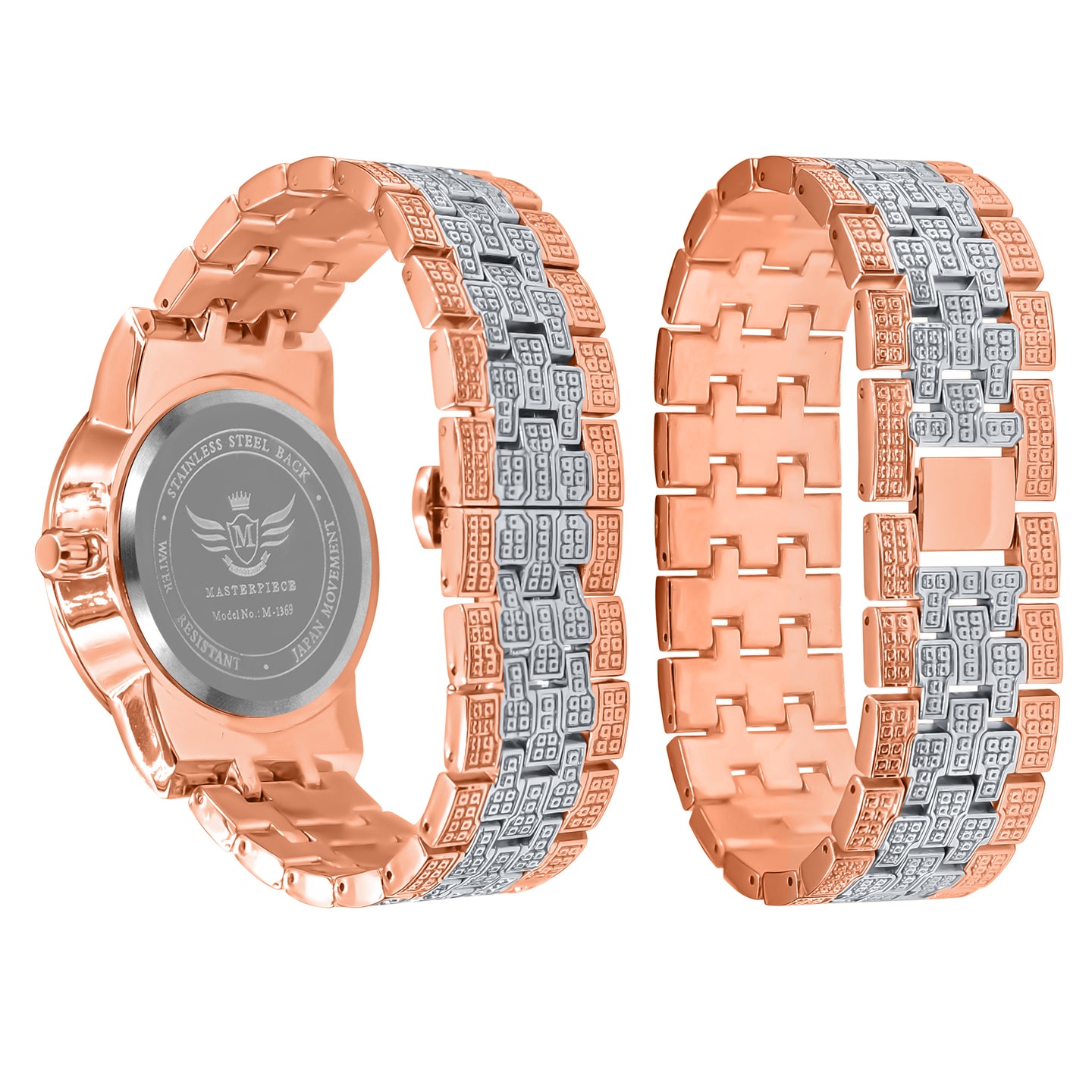 CANDIDUS PRINCESS CUT ICED OUT WATCH & BRACELET SET I 5307218