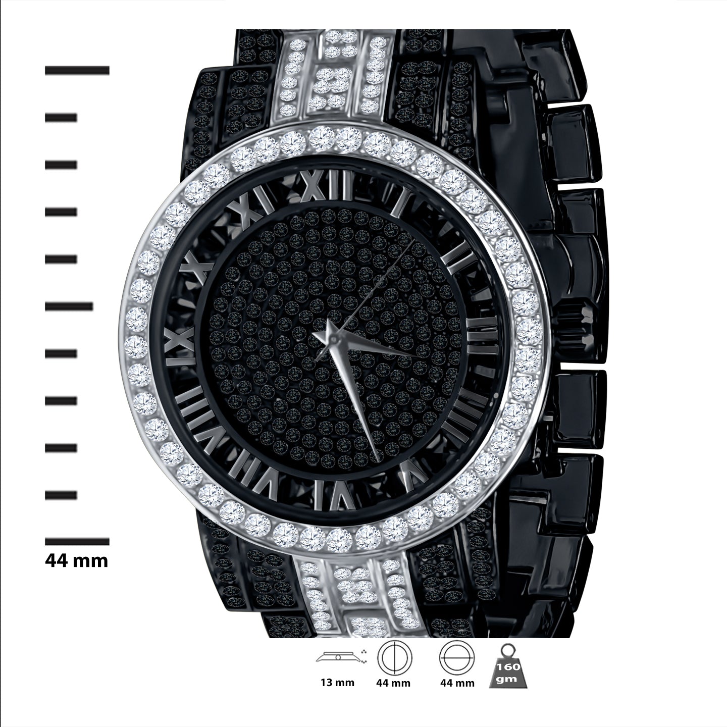 CANDIDUS PRINCESS CUT ICED OUT WATCH & BRACELET SET I 530723