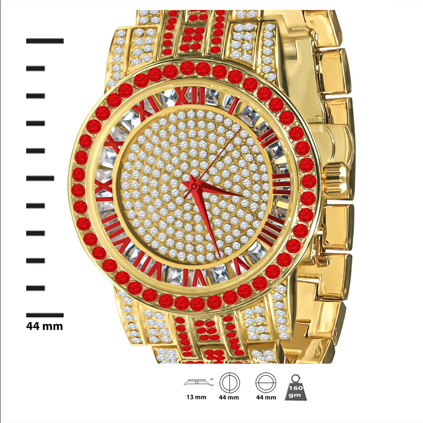 CANDIDUS PRINCESS CUT ICED OUT WATCH & BRACELET SET I 530726