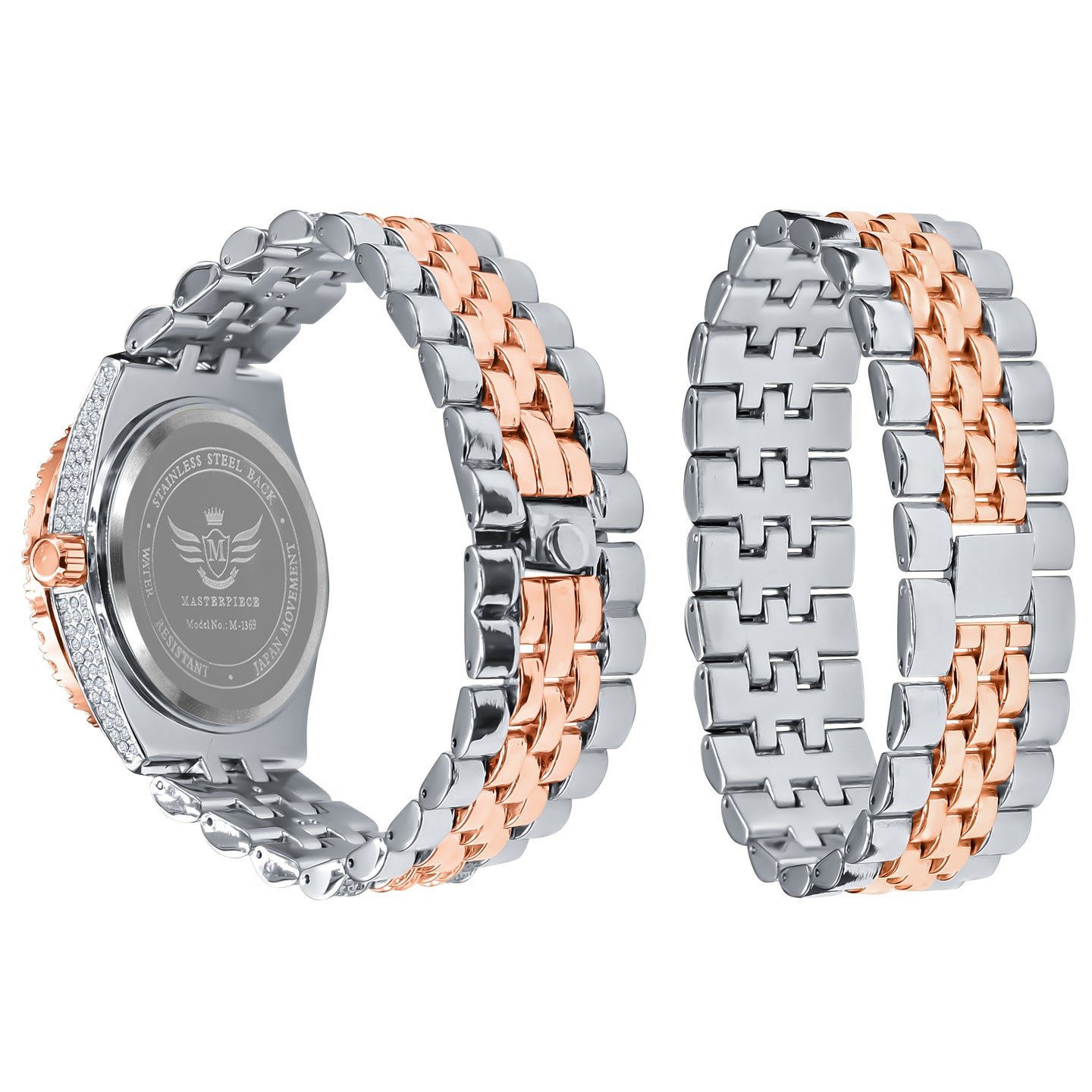 PURPUREUS 5-LINK ICED OUT WATCH & BRACELET SETI 5307018