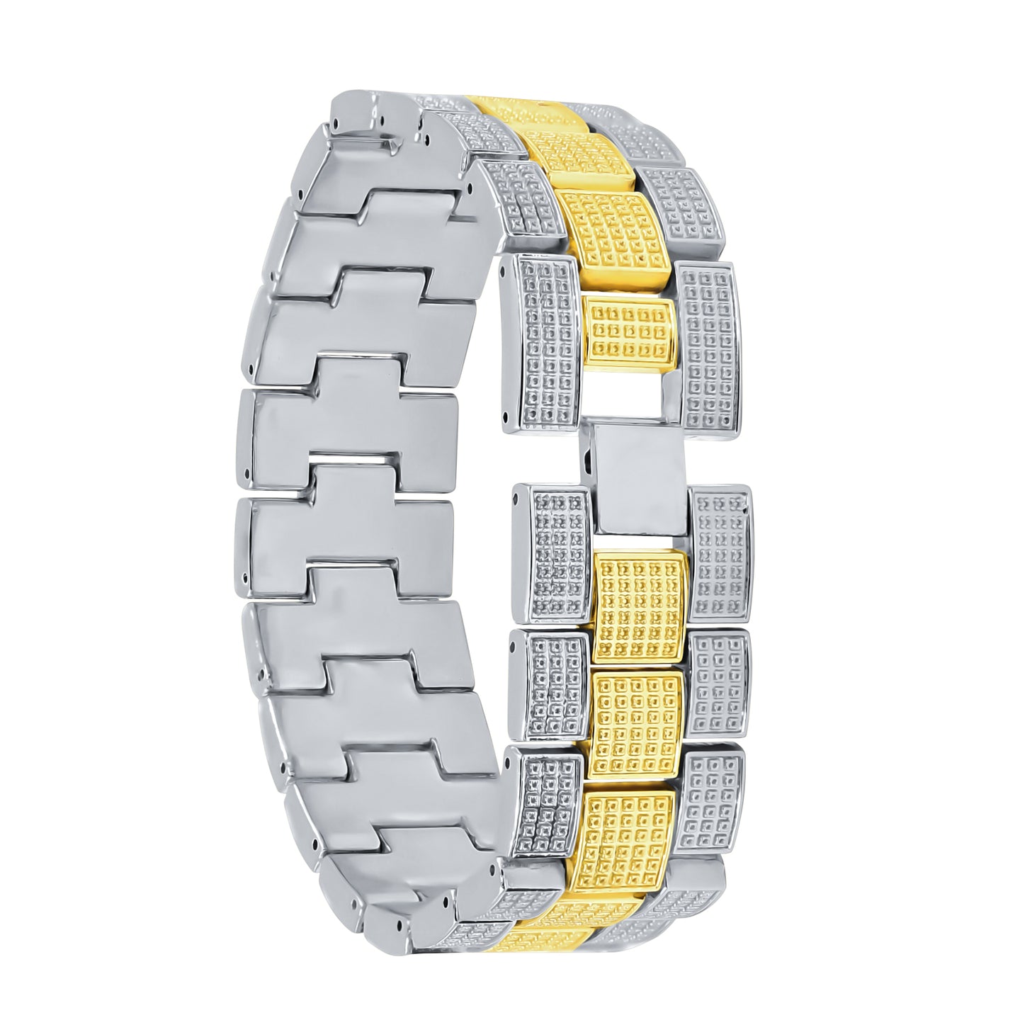 OYSTER BAGUETTE BEZEL ICED OUT WATCH & BRACELET SET| 5307542