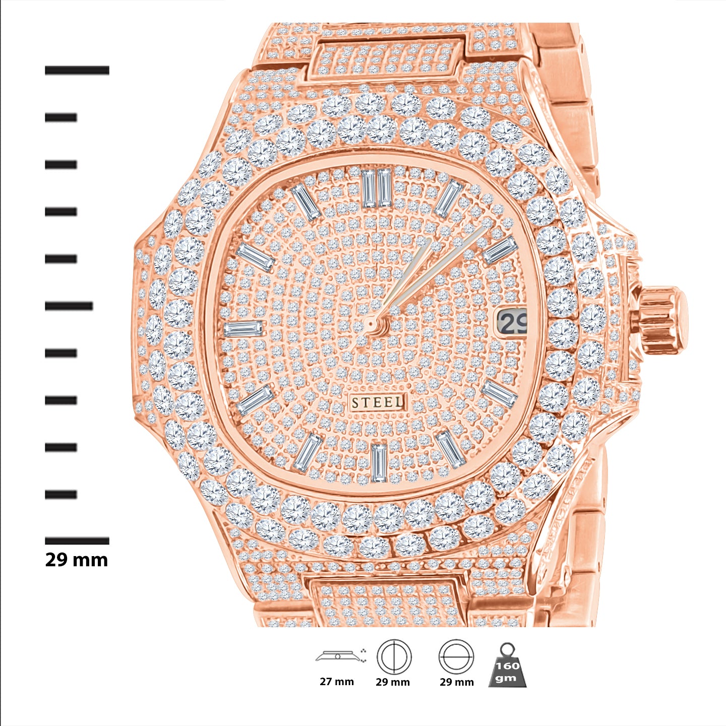 LORD STEEL CRYSTAL WATCH | 530665