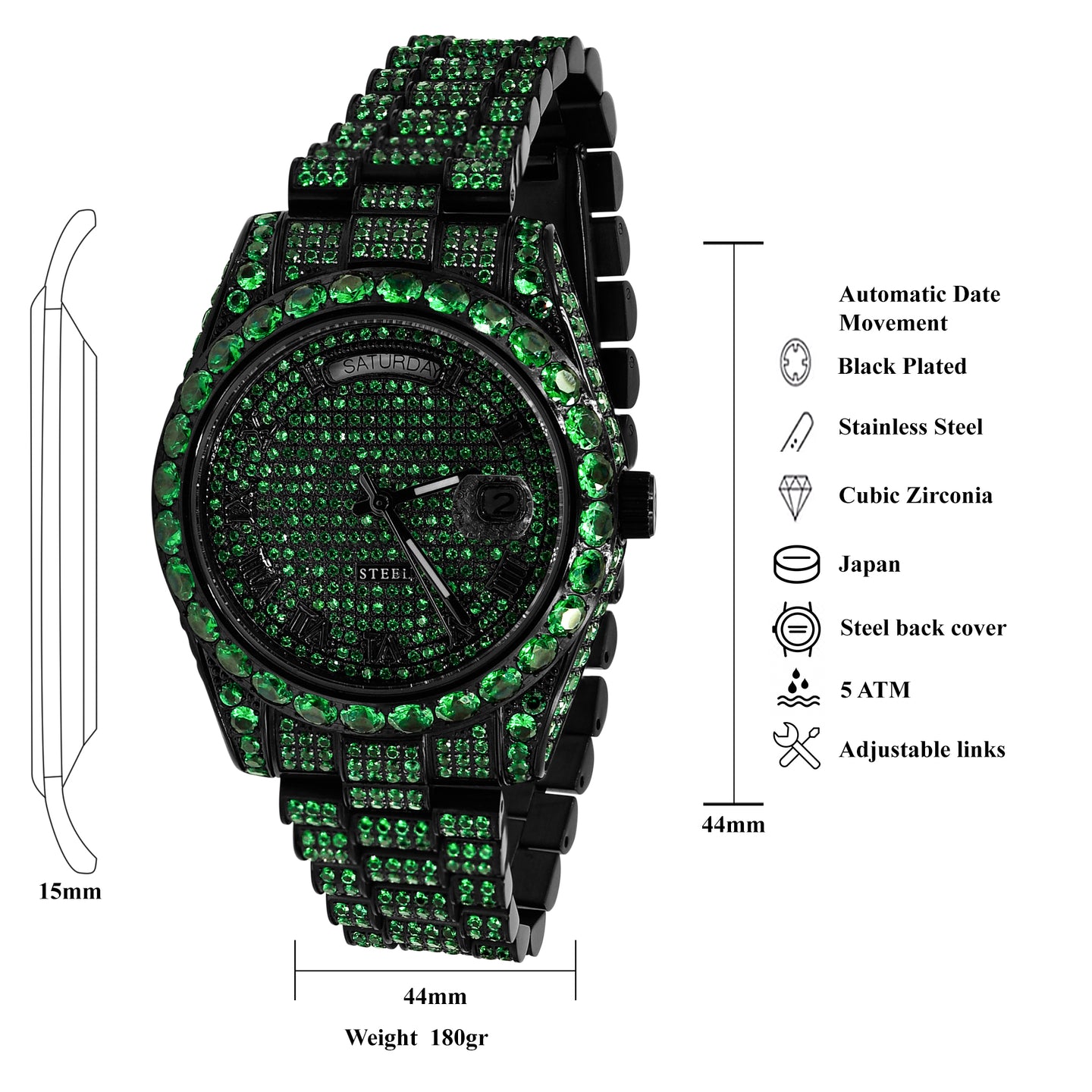 INJURIOSUS STEEL WATCH CZ  I 5308422