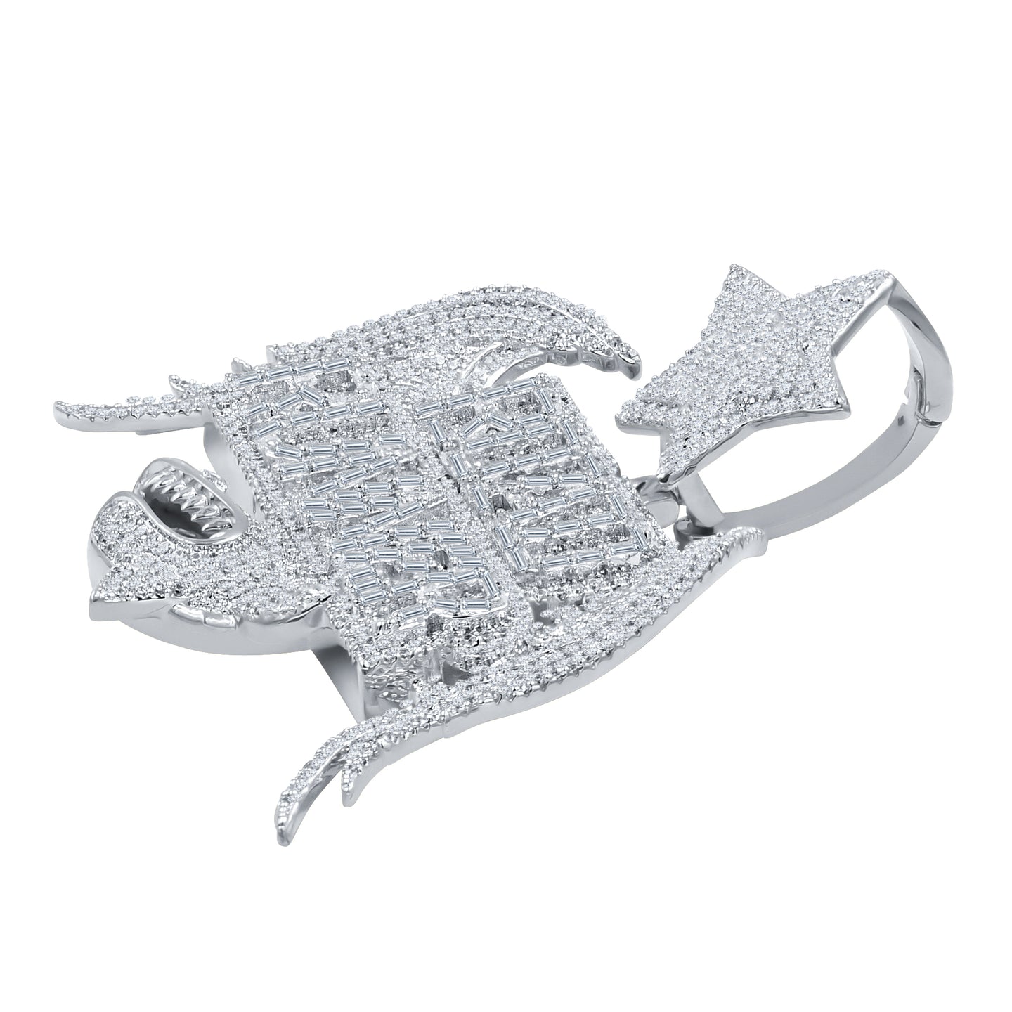 VAGOR 8.89 CTW 925 MOISSANITE RHODIUM ICED OUT PENDANT I 998441