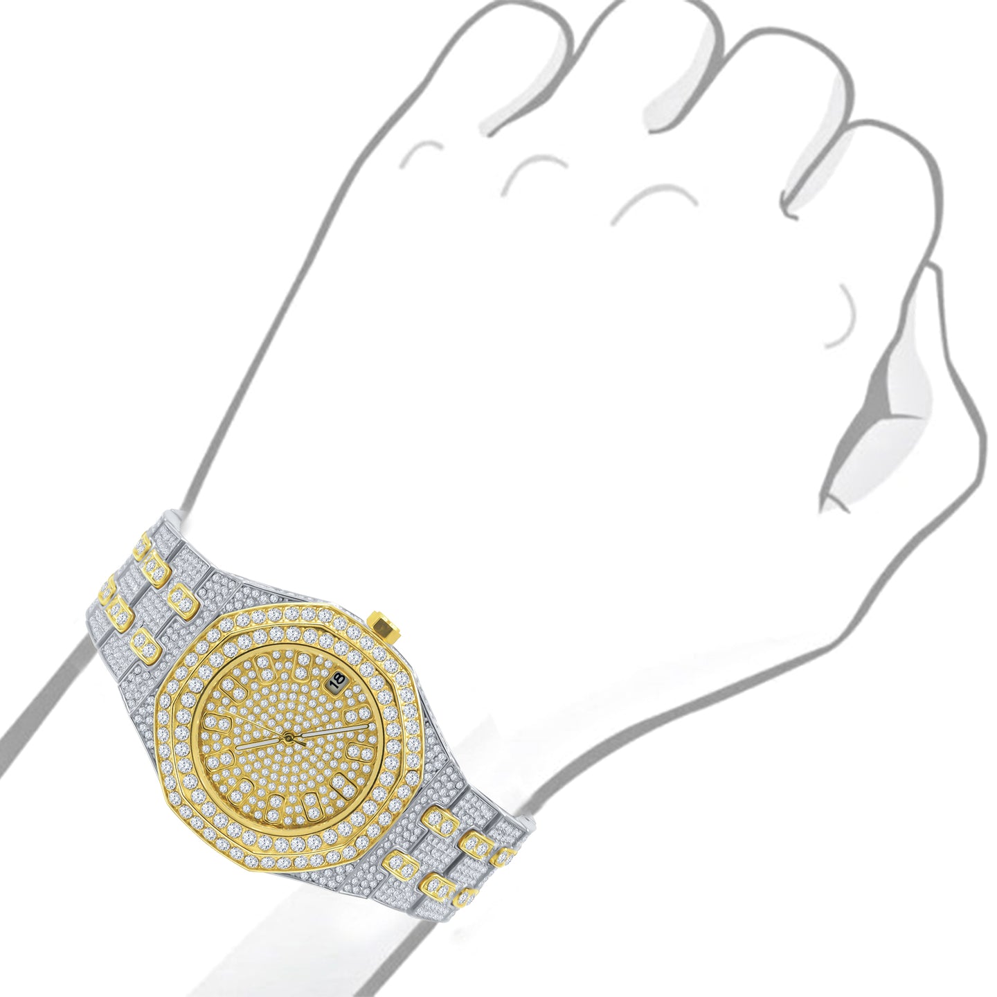 WINSOME ICED OUT WATCH & BRACELET I 5308042