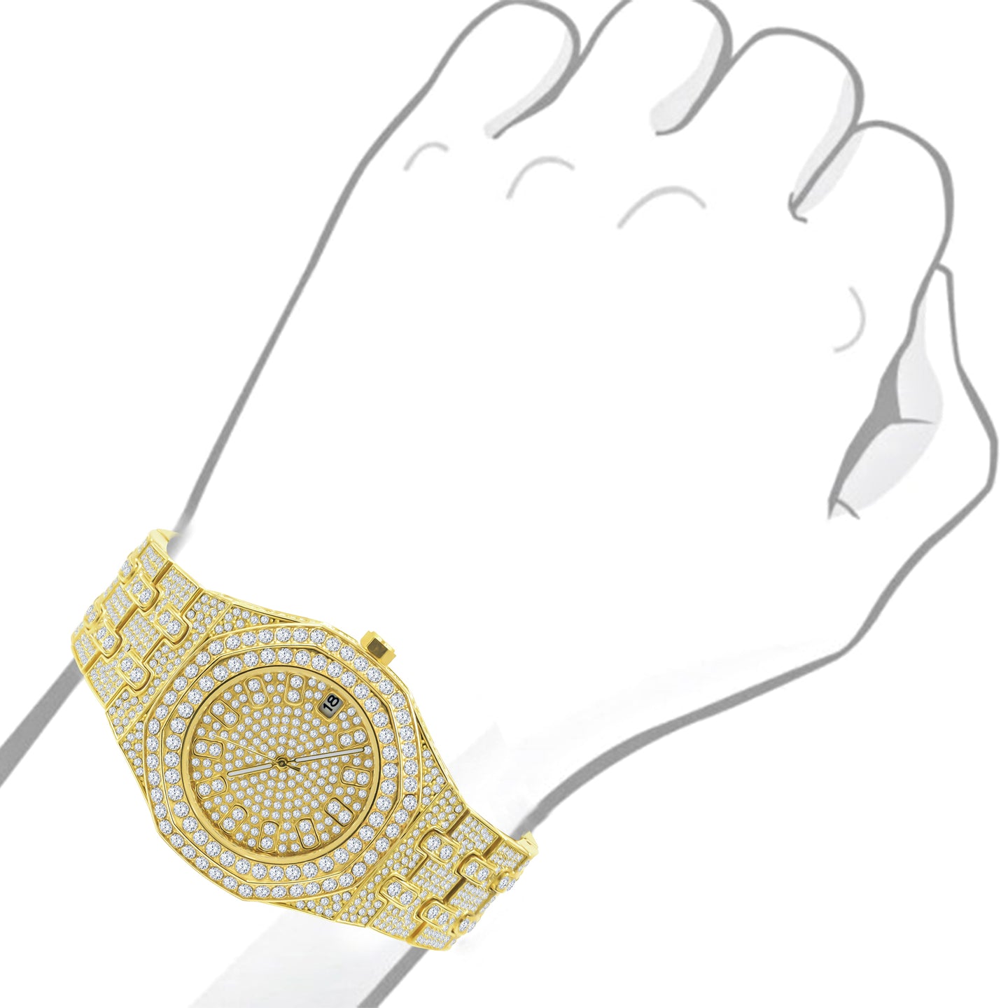 WINSOME ICED OUT WATCH & BRACELET I 530802