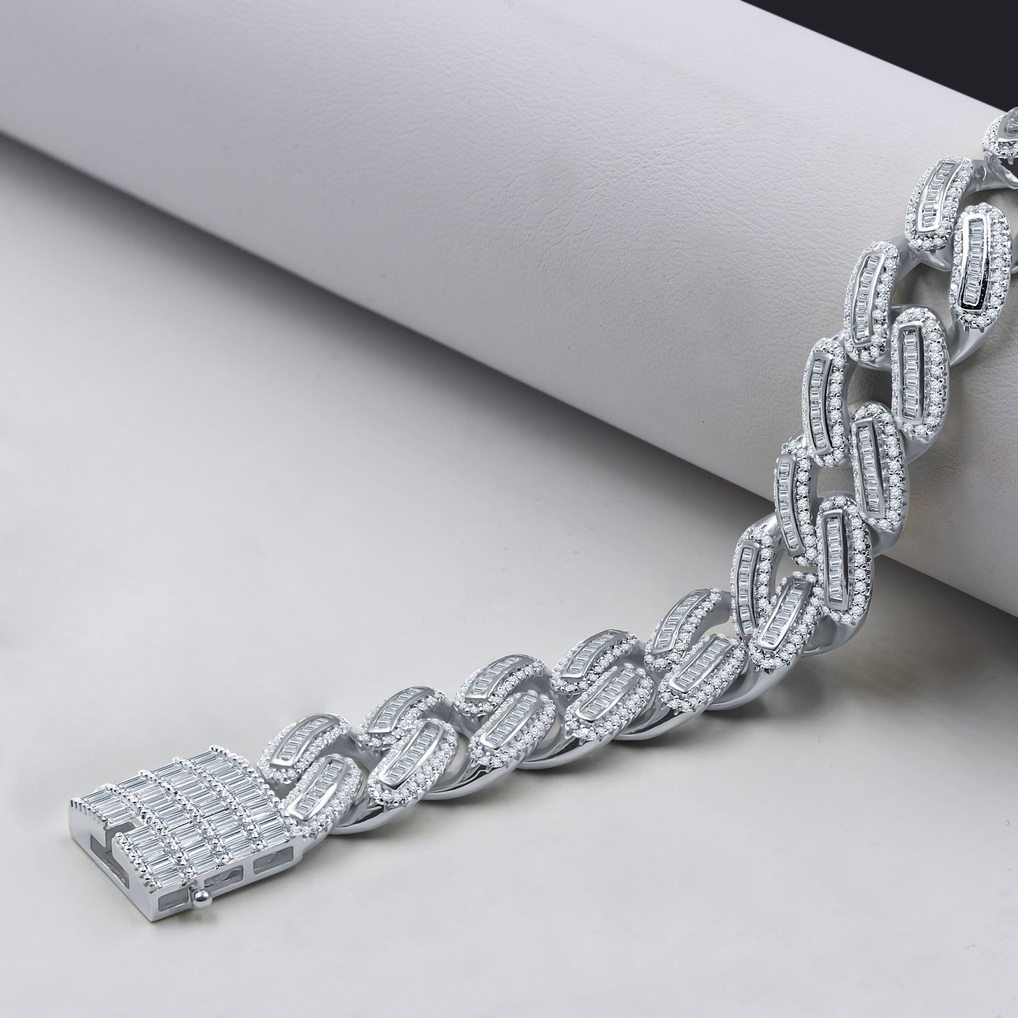 CLARA 14MM 925 SILVER ICED OUT BRACELET CZ I 9211741