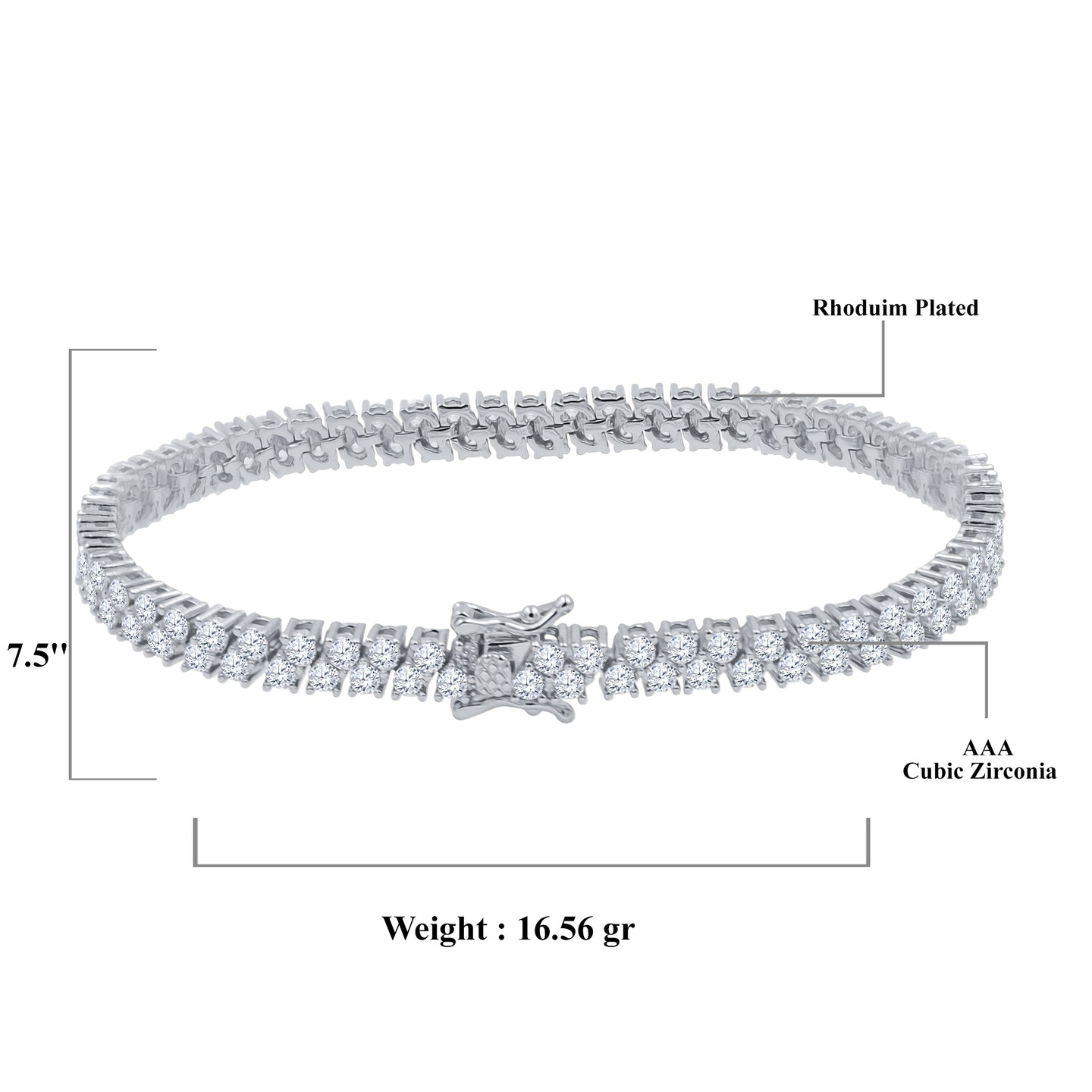 SNOWFIELD 3MM SILVER BRACELET CZ I  9220261