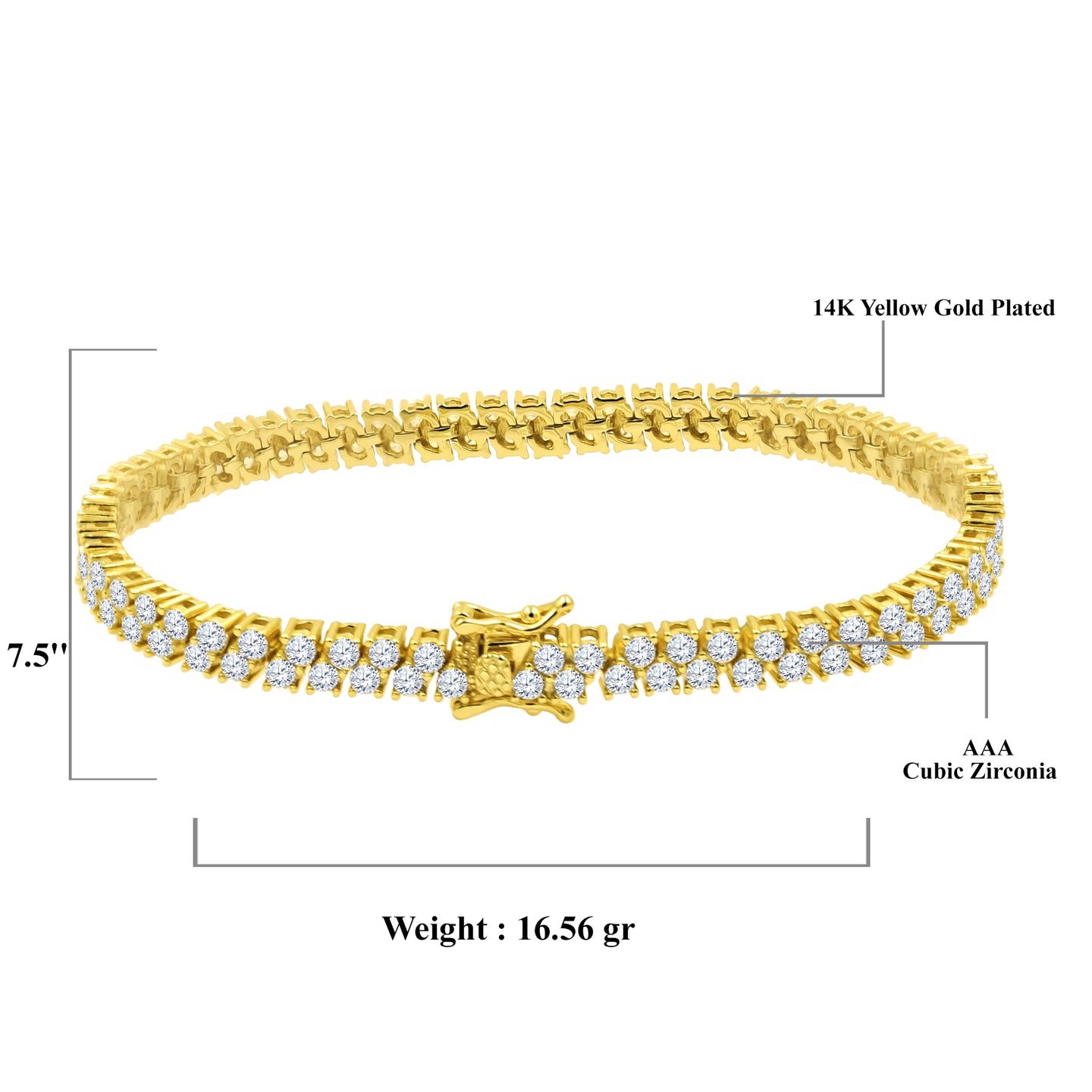 SNOWFIELD 3MM SILVER BRACELET CZ I  9220262