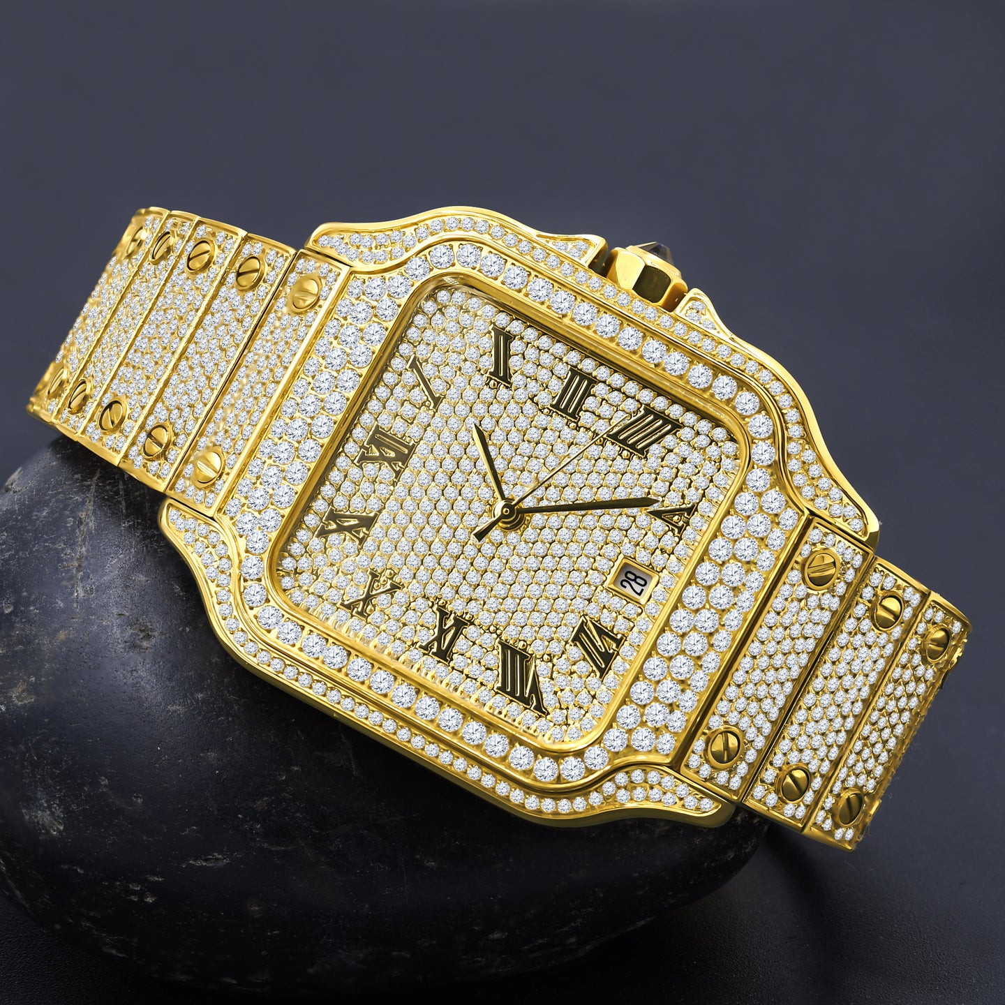 PRAEMIUM MOISSANITE DIAMOND STEEL WATCH | 590032