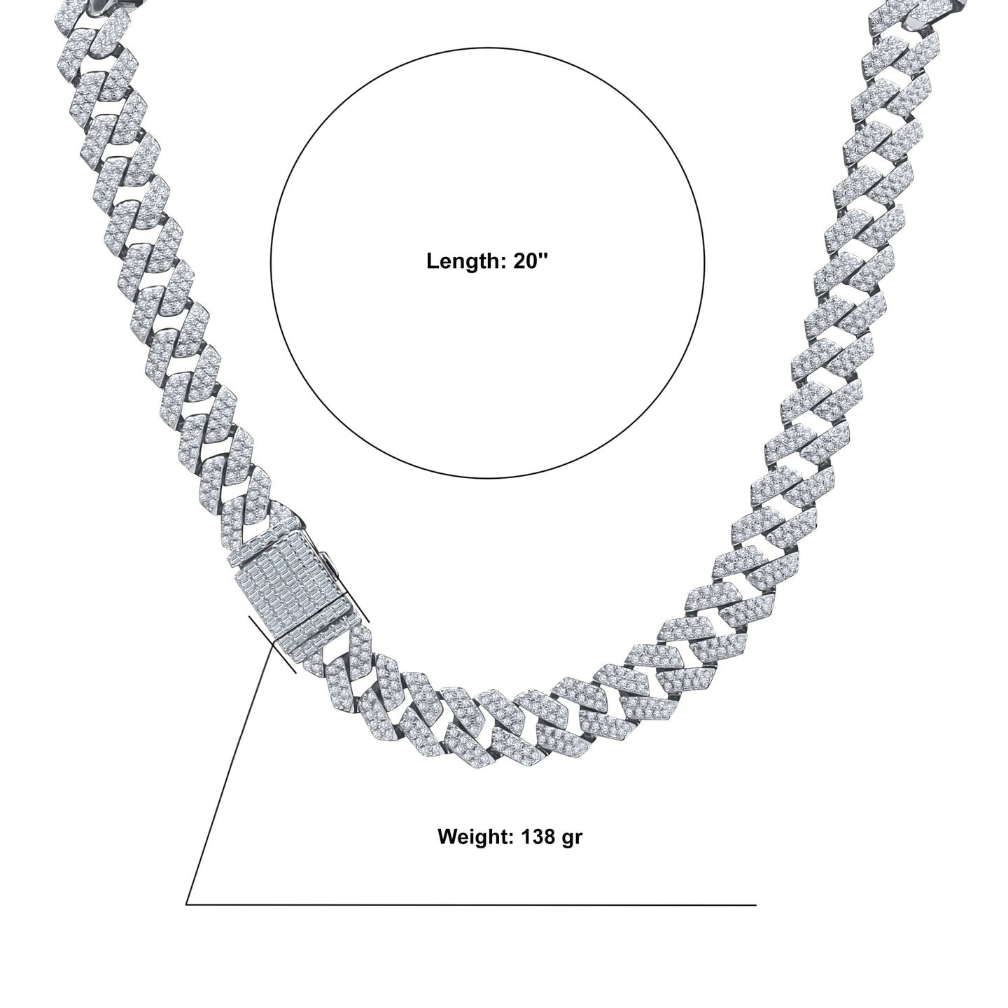 FULGIDUS 18 MM BRASS ICED OUT CHAIN CZ I 963231