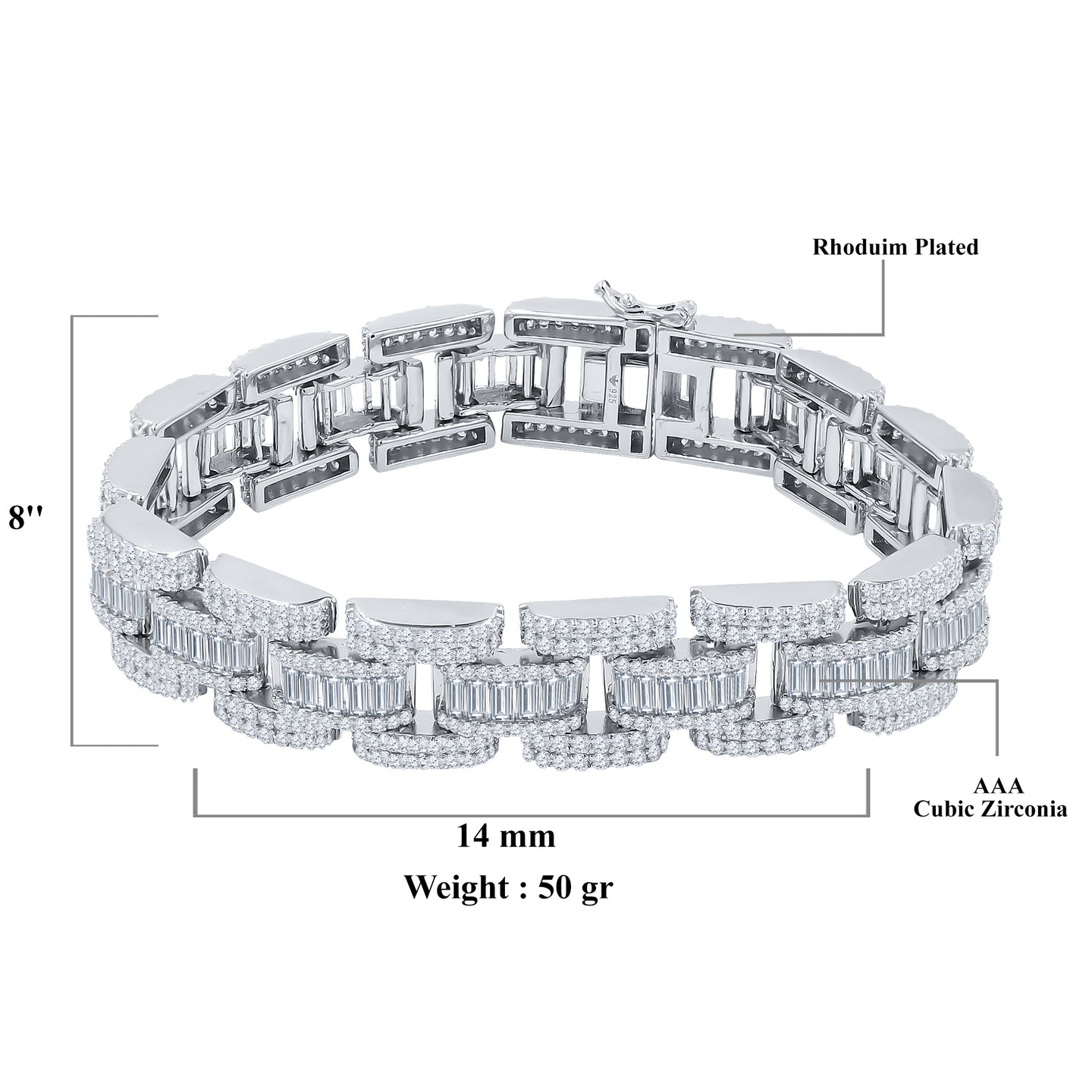 LEADEN 14MM STERLING SILVER BRACELET I 9221051