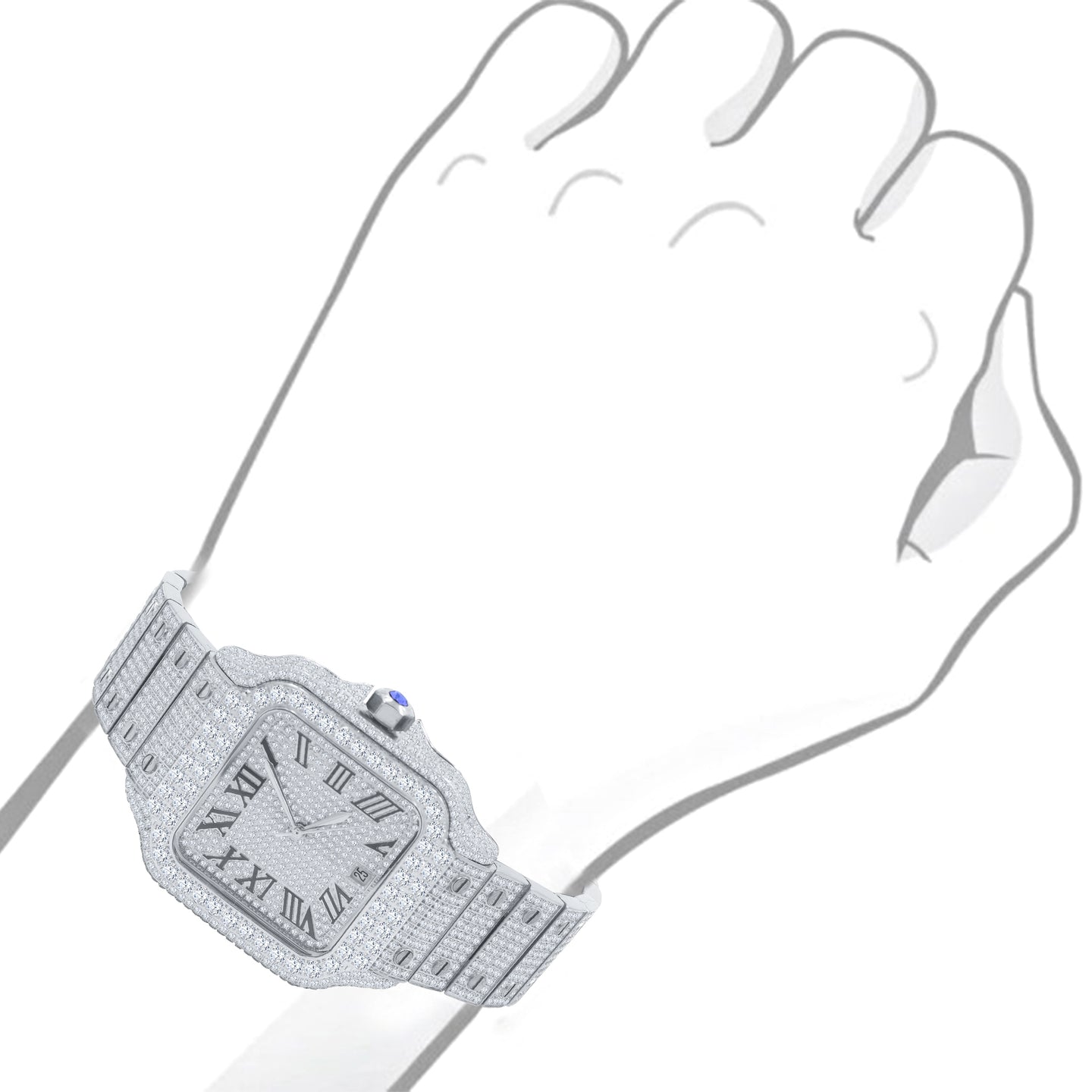 PERMEATE MOISSANITE STEEL WATCH I 590041