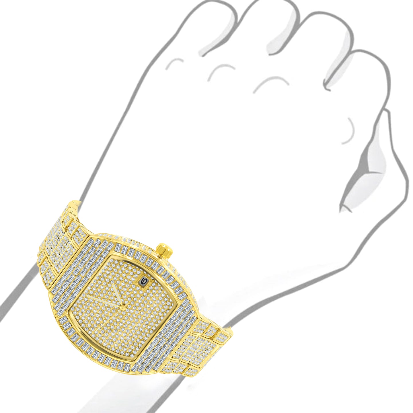 BOOGIE HIP HOP METAL WATCH CLEAR STONE  |  563172