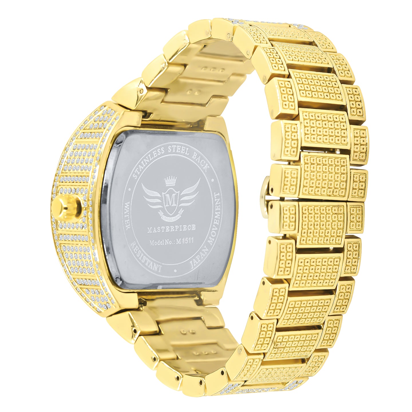 BOOGIE HIP HOP METAL WATCH CLEAR STONE  |  563172