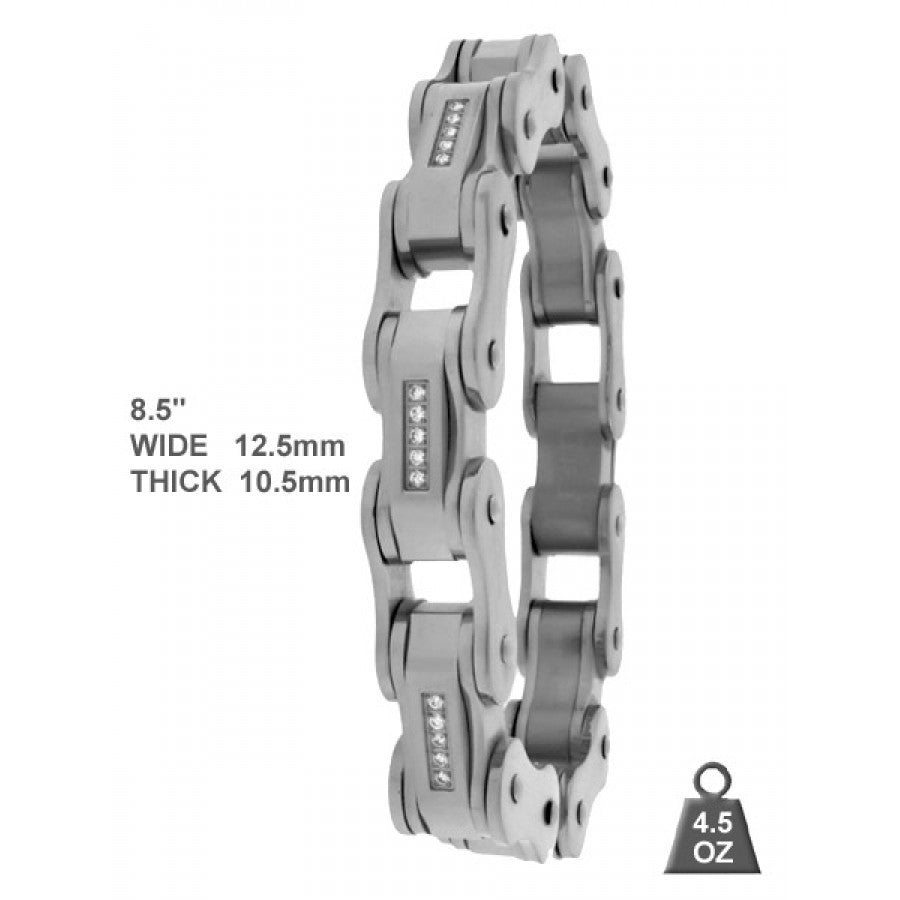 Steel Bracelet with CZ 2933-A