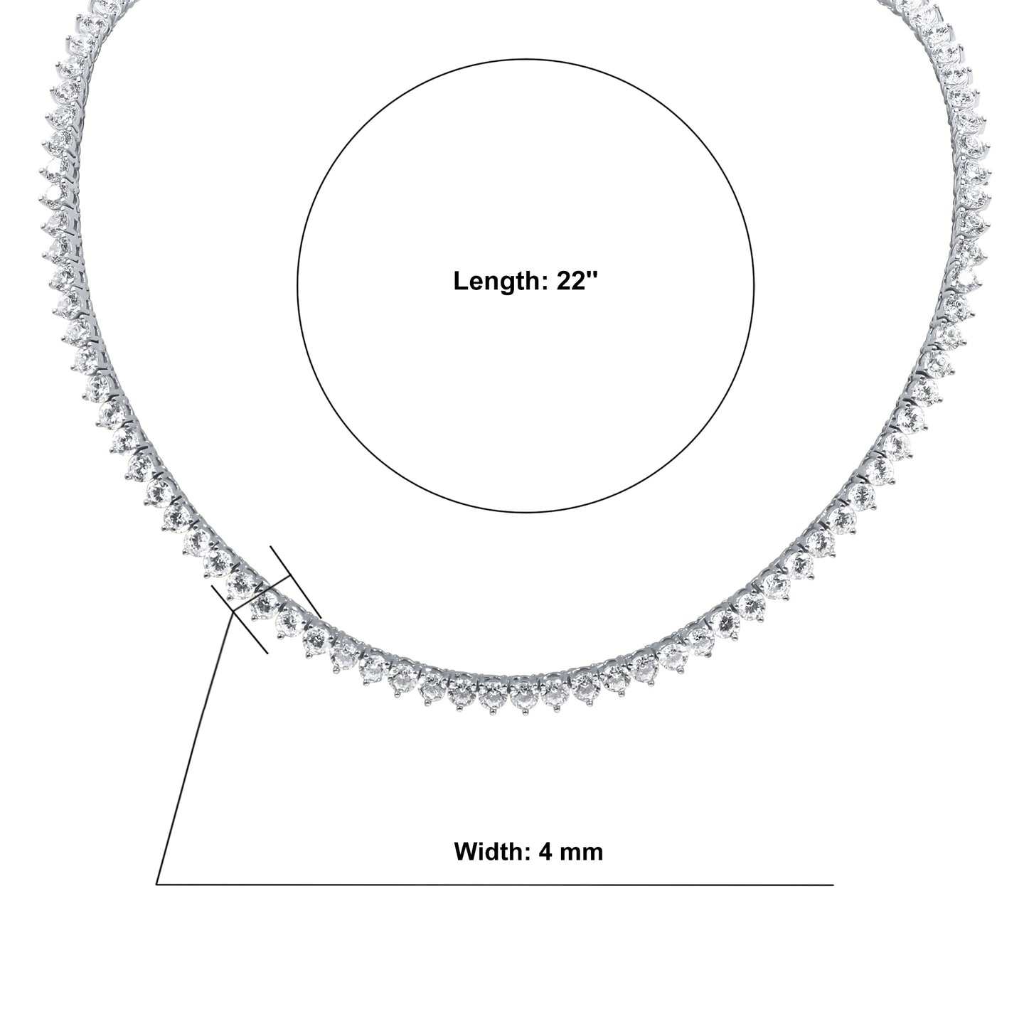 RADIOSUS 4MM SILVER MOISSANITE CHAIN  I 991491