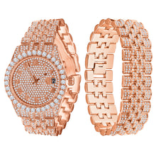 PURPUREUS 5-LINK ICED OUT WATCH & BRACELET SET I 530705